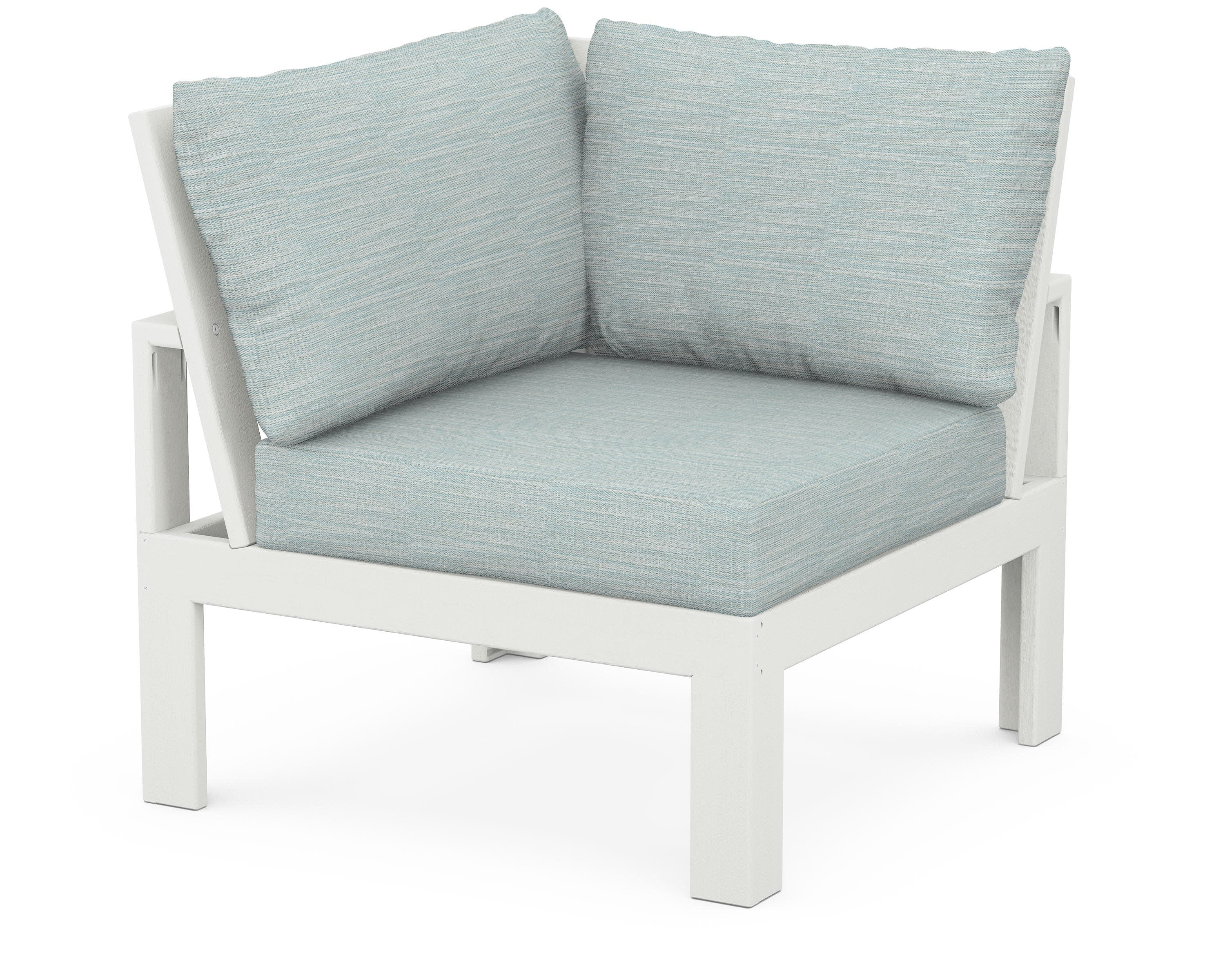 Modular Corner Chair in Vintage White / Soothe Mist