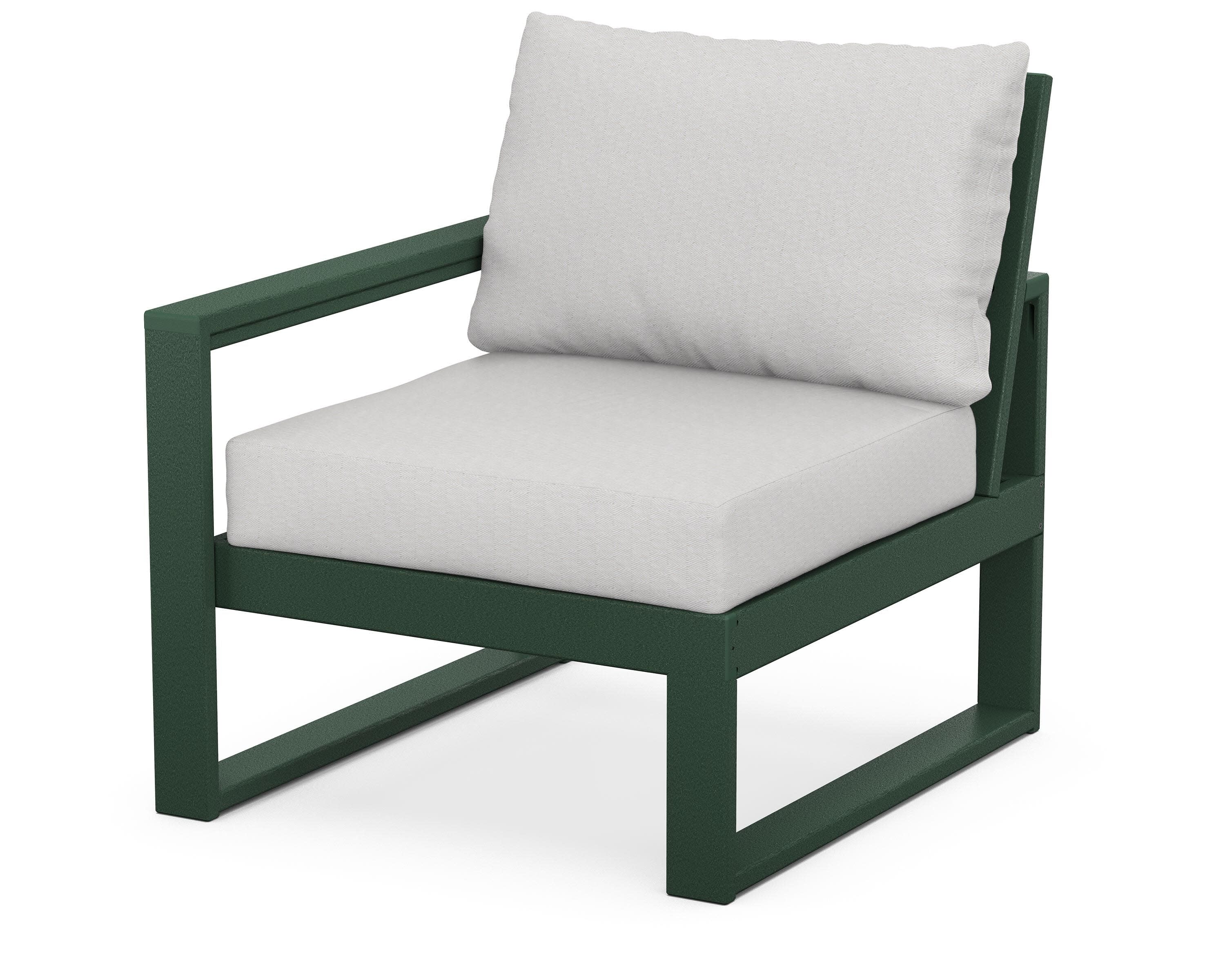 EDGE Modular Left Arm Chair in Green / Diamond in the Rough