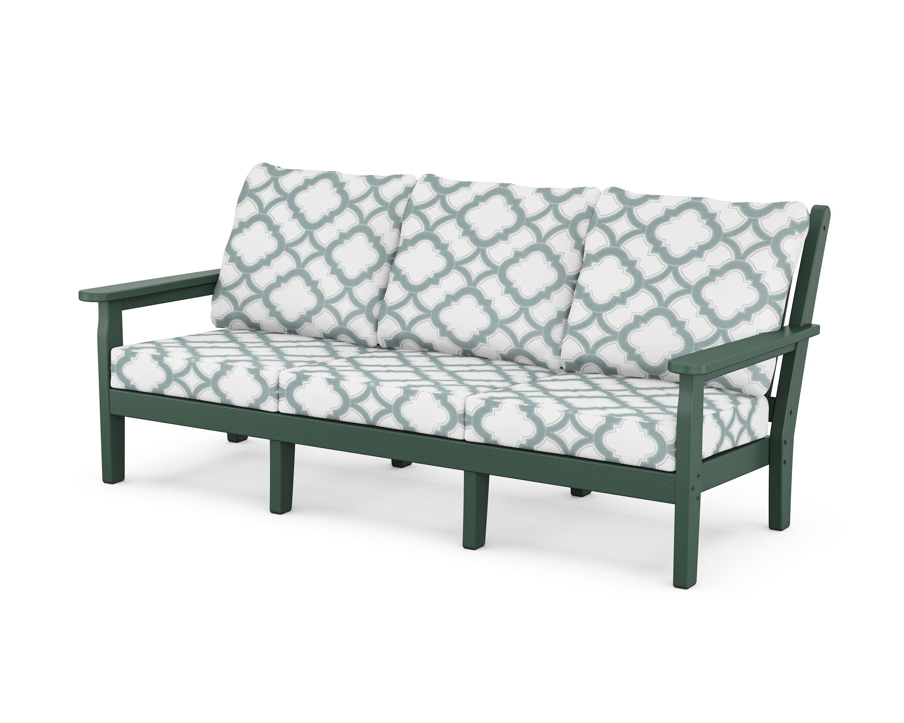 Chippendale Deep Seating Sofa in Green / Trellis Glacier Spa