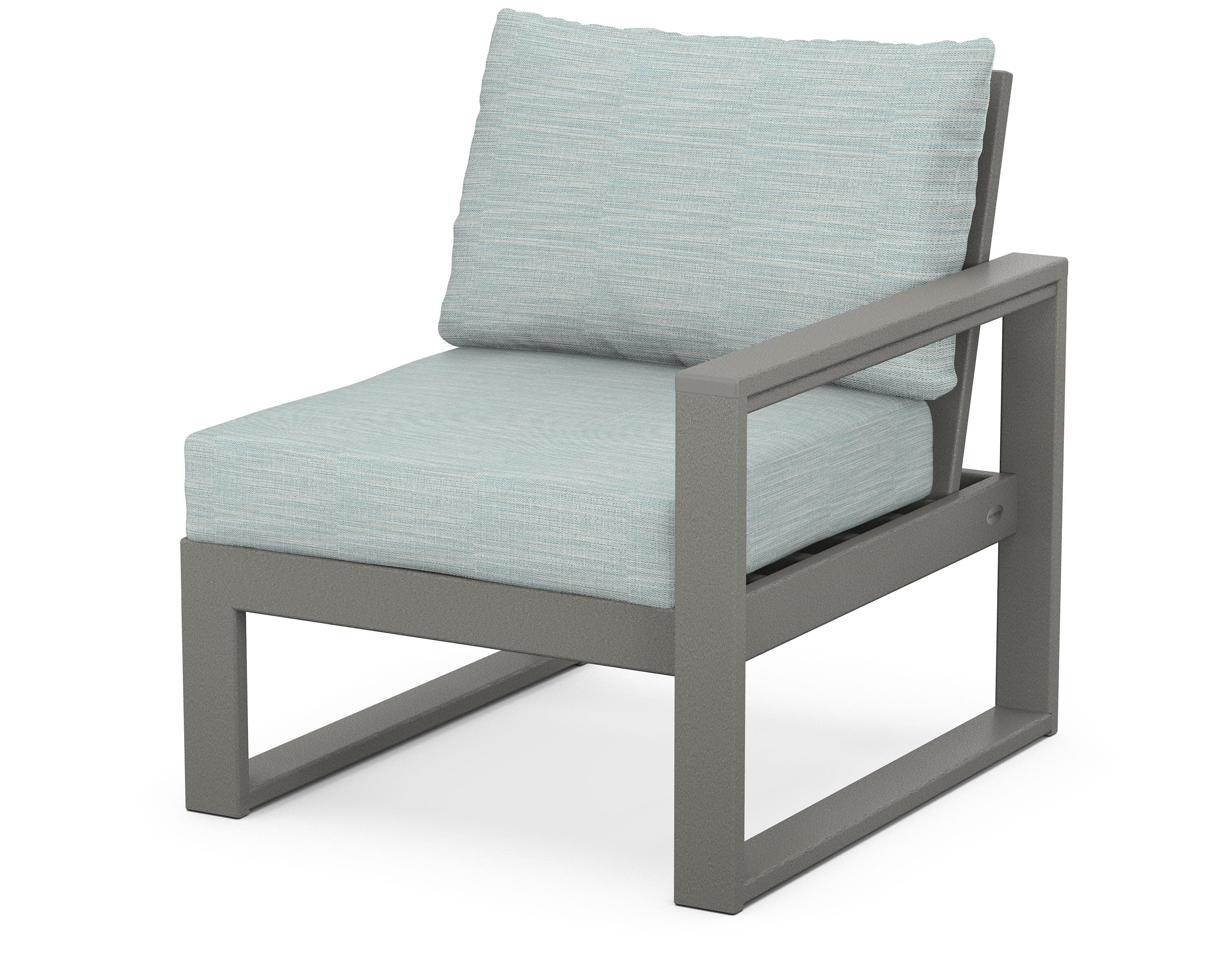 EDGE Modular Right Arm Chair in Slate Grey / Soothe Mist
