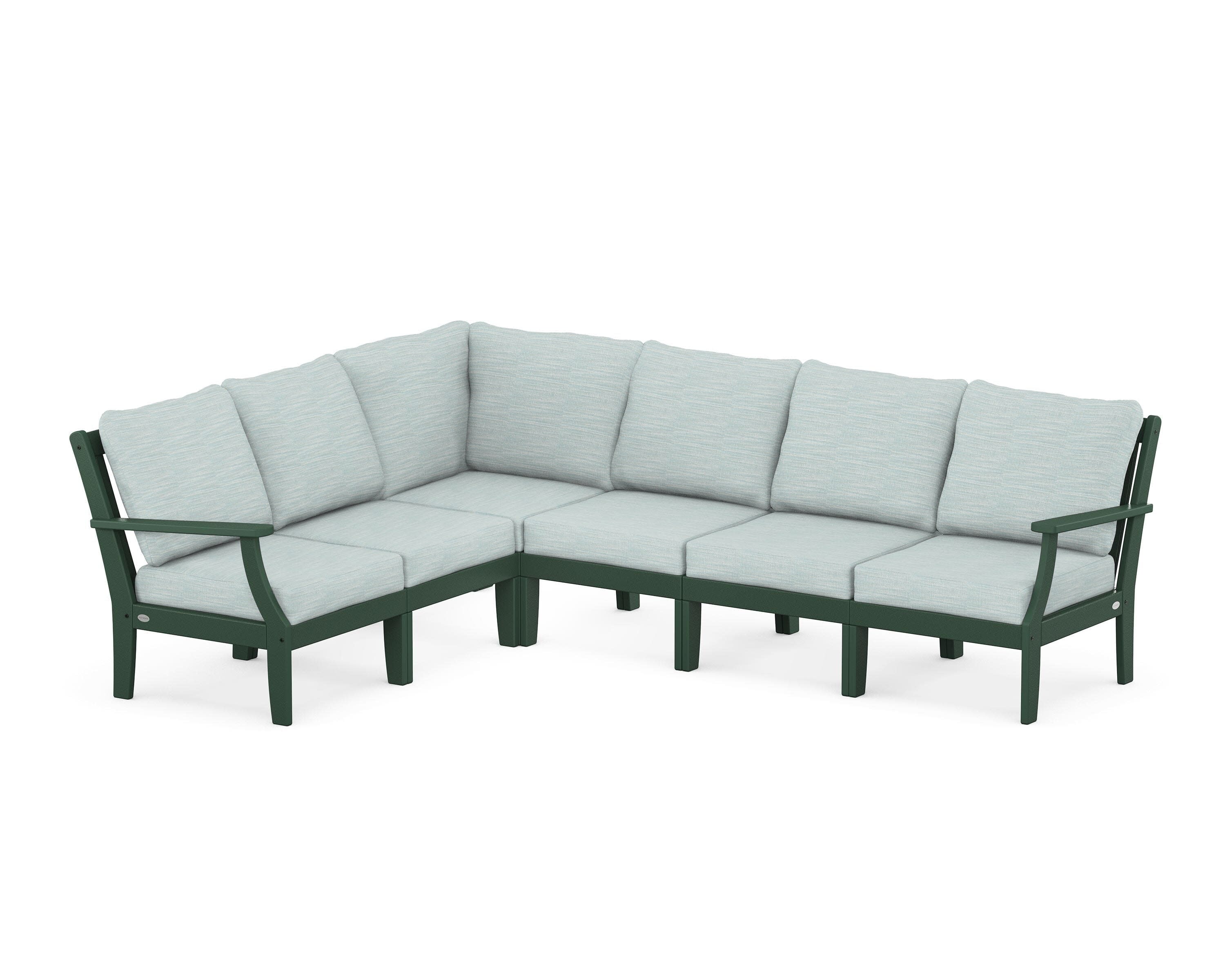 Braxton Modular 6-Piece Deep Seating Set in Green / Soothe Mist