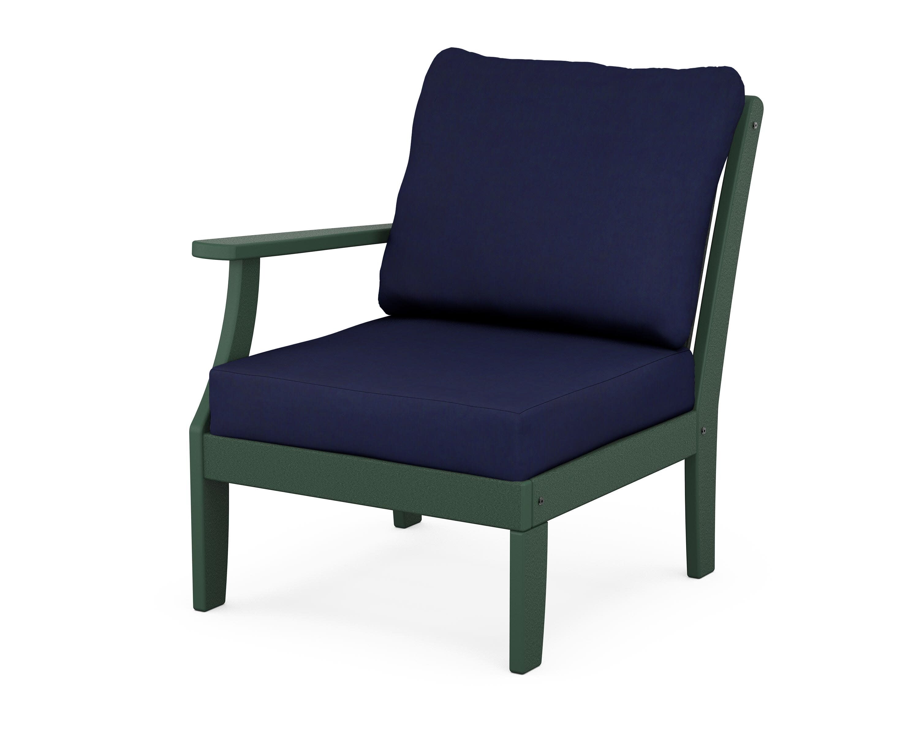 Braxton Modular Left Arm Chair in Green / Navy