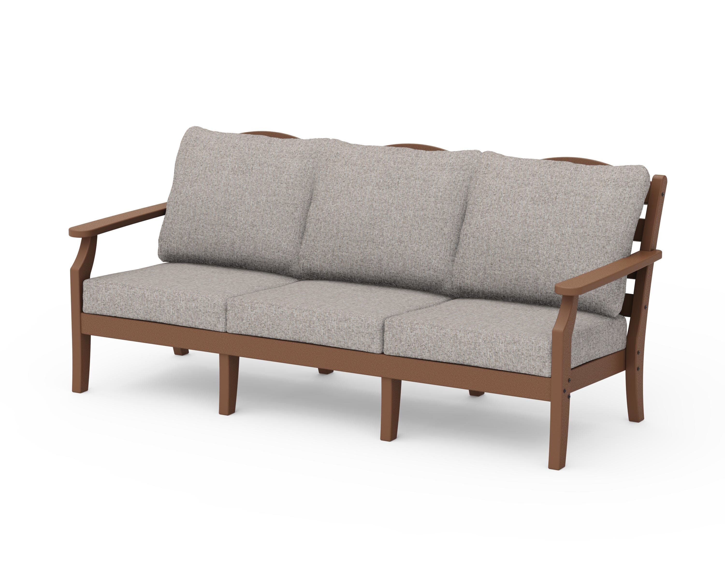 Savannah Deep Seating Sofa in Teak / Weathered Tweed
