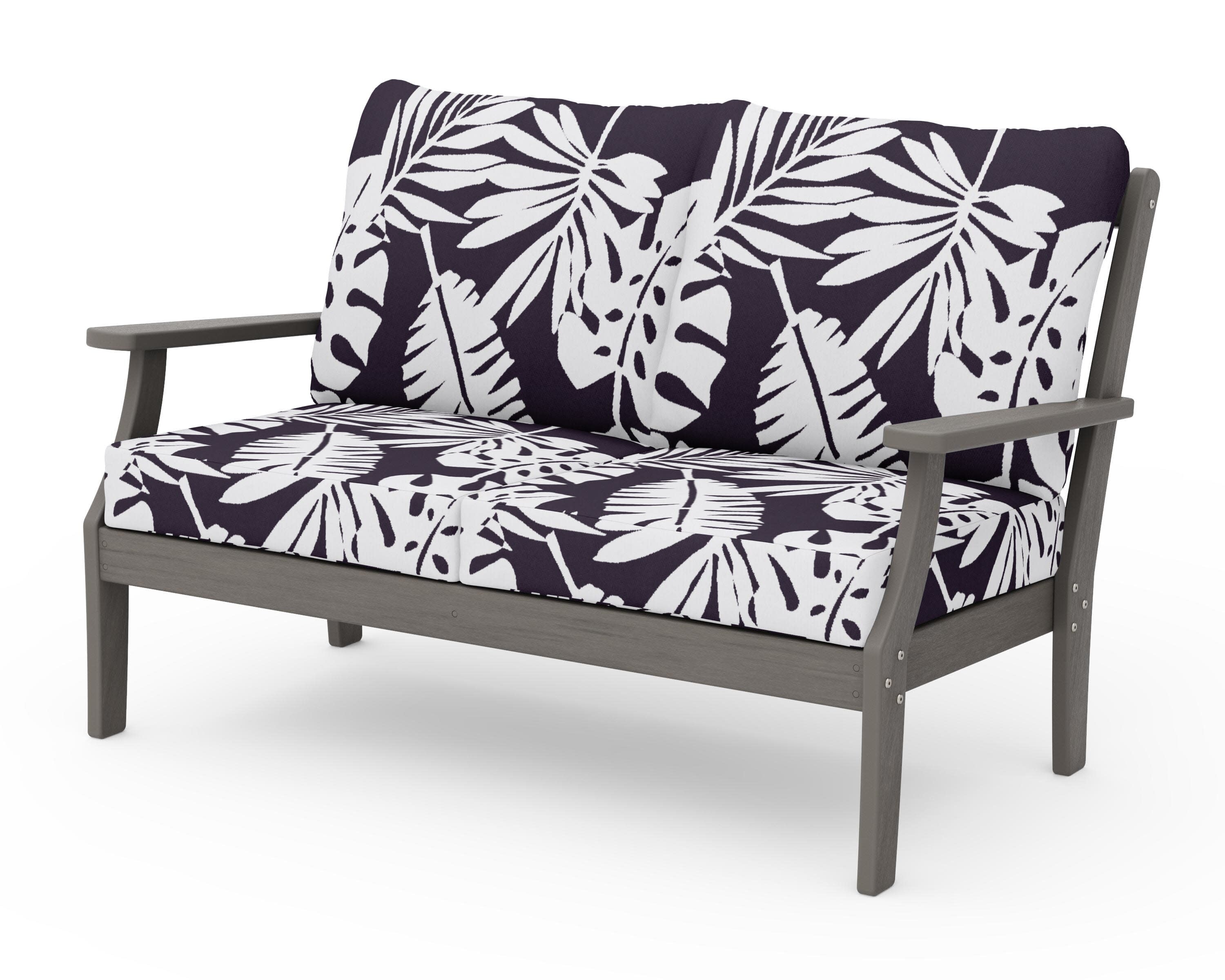 Braxton Deep Seating Loveseat in Driftwood / Leaf Navy