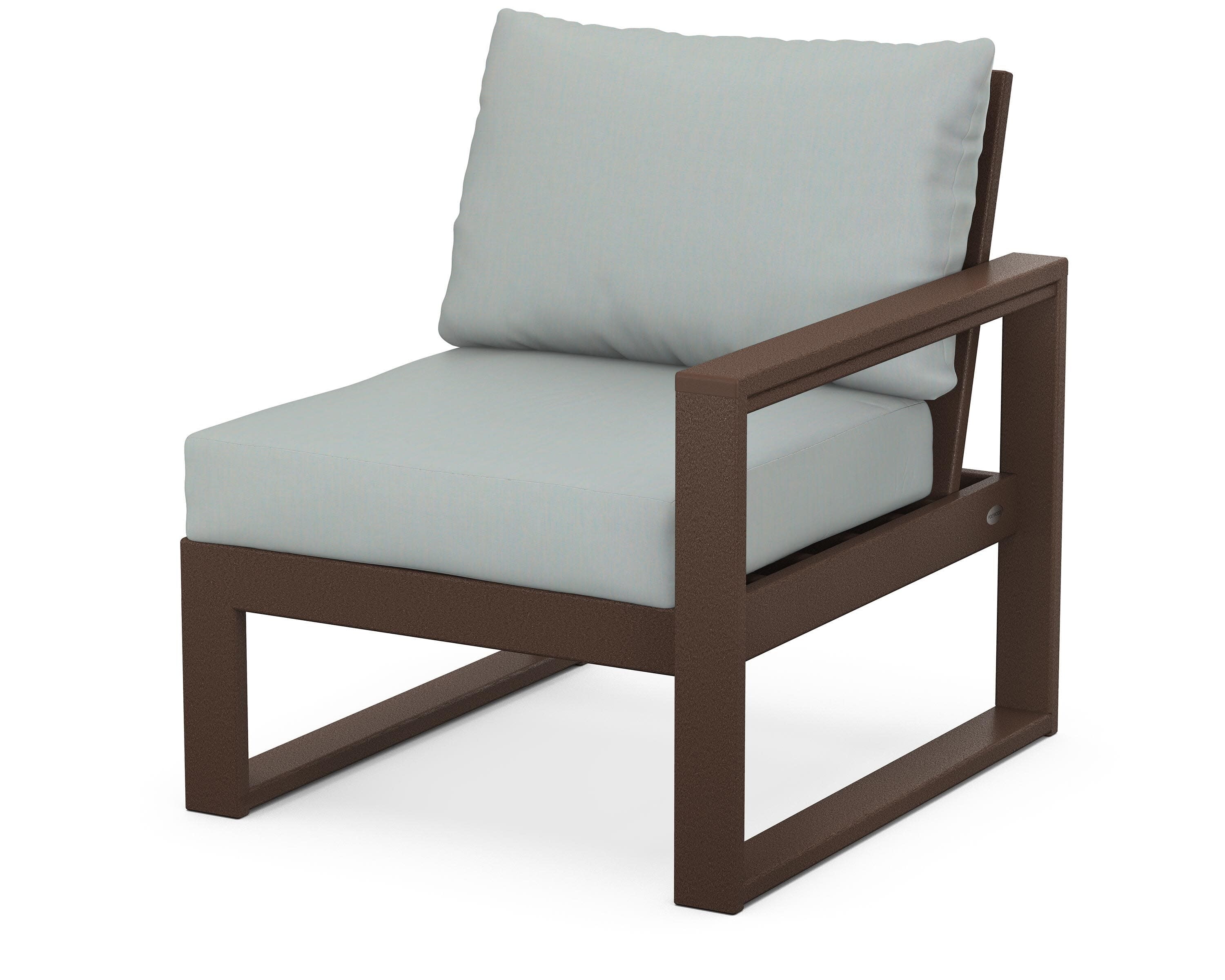 EDGE Modular Right Arm Chair in Mahogany / Spa