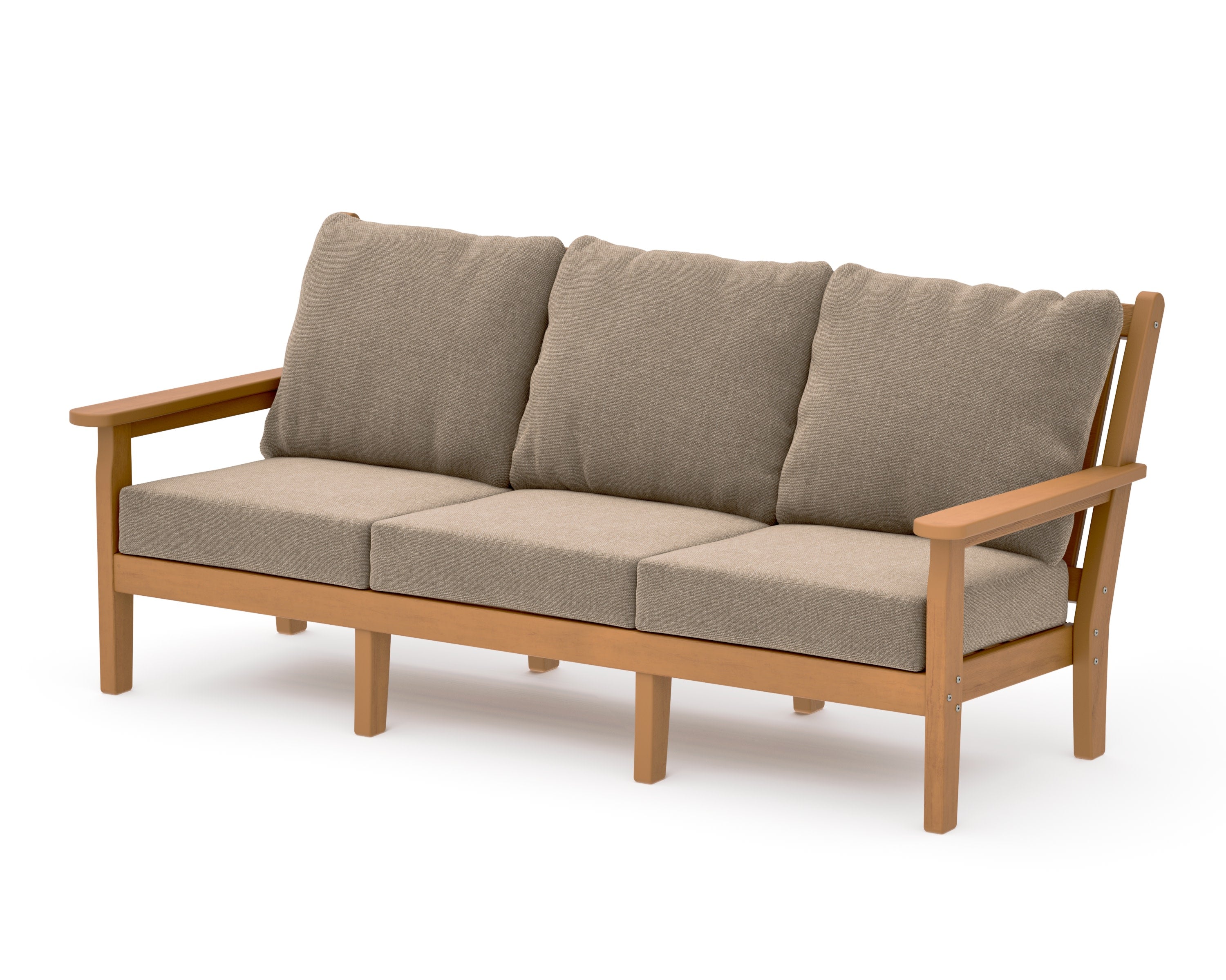 Chippendale Deep Seating Sofa in Natural / Spiced Burlap