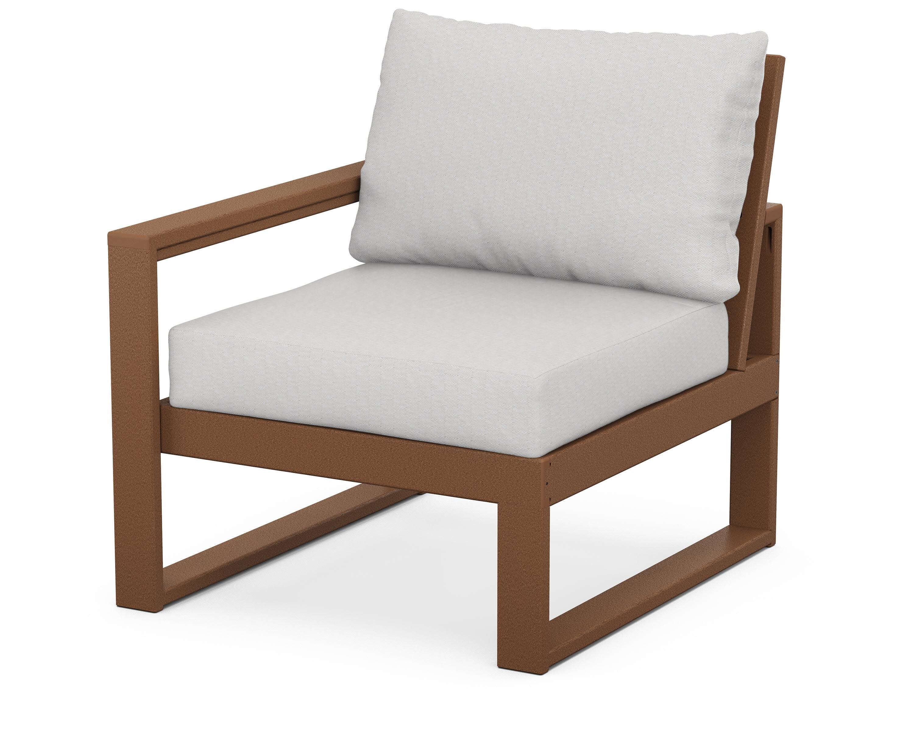 EDGE Modular Left Arm Chair in Teak / Diamond in the Rough