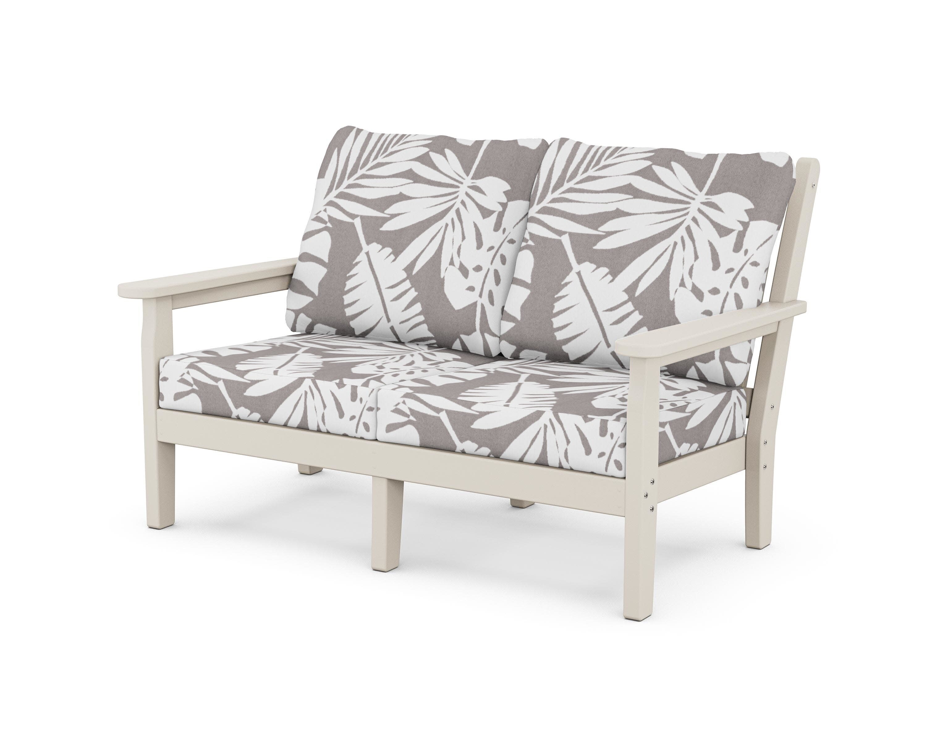Chippendale Deep Seating Loveseat in Sand / Leaf Grey Mist