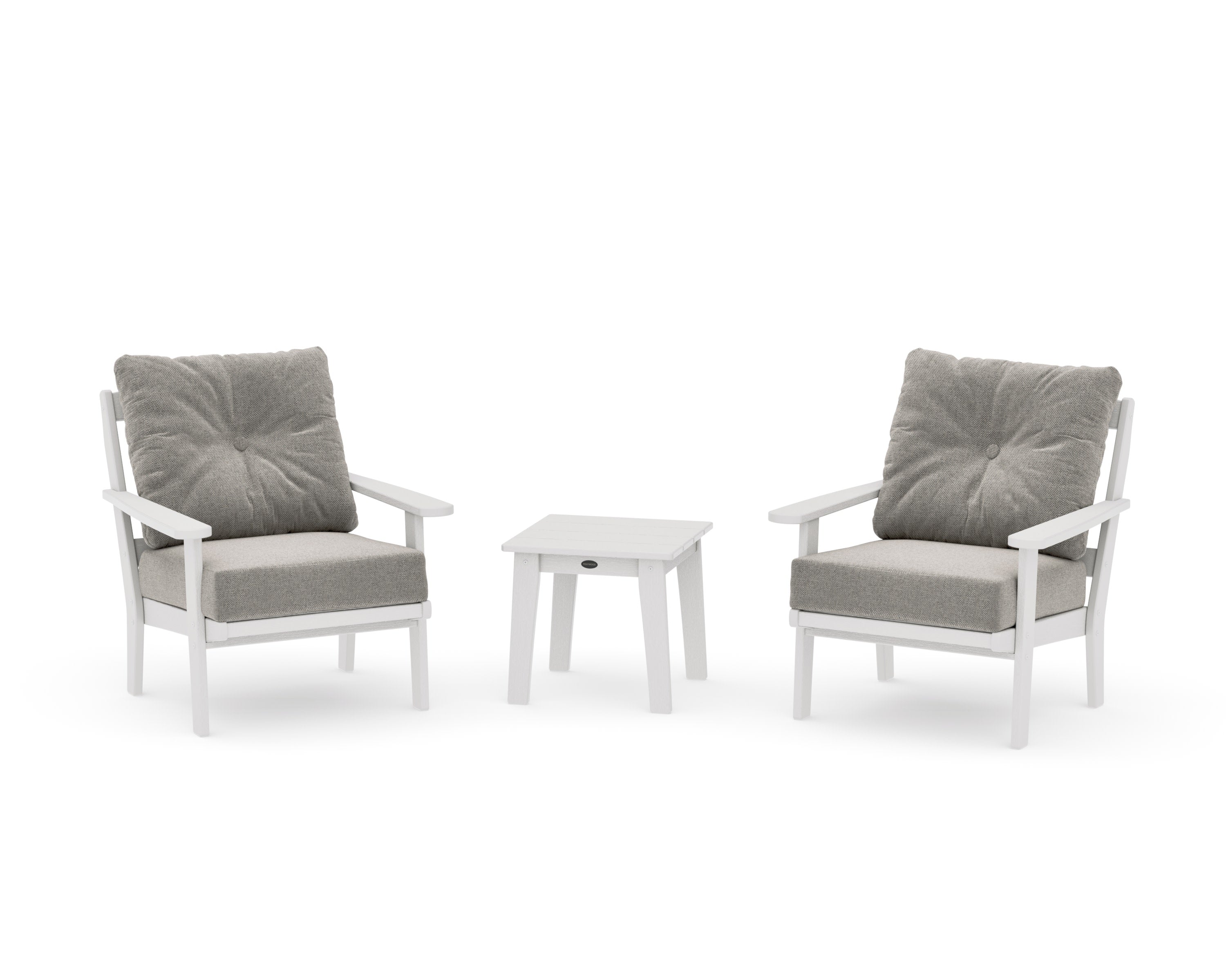 Mission 3-Piece Deep Seating Set in Vintage White / Weathered Tweed