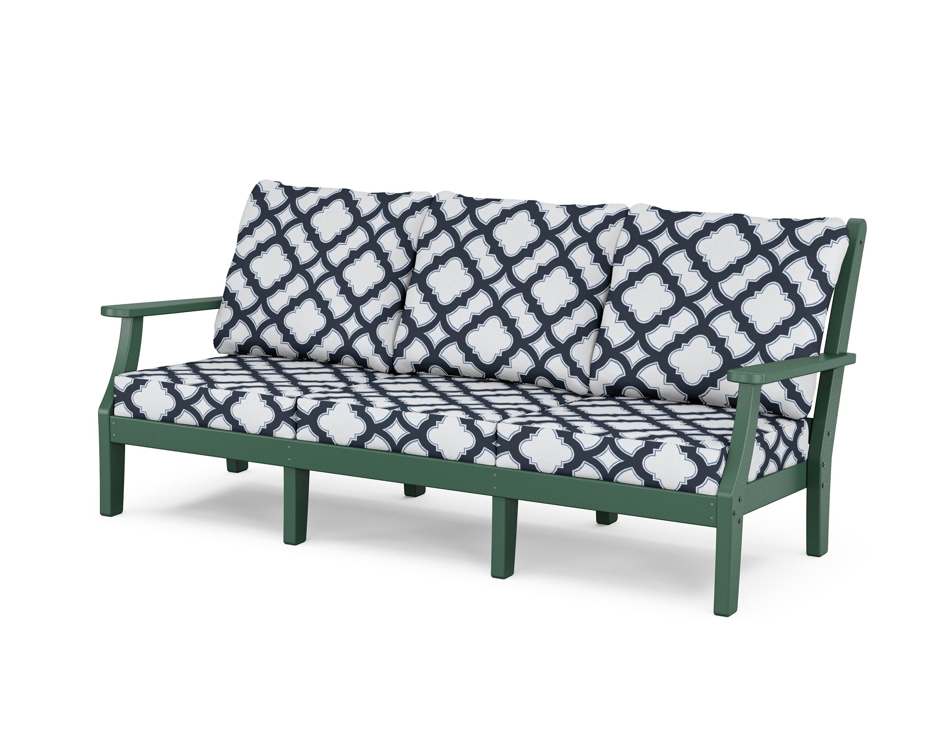 Wovendale Deep Seating Sofa in Green / Trellis Marine Indigo