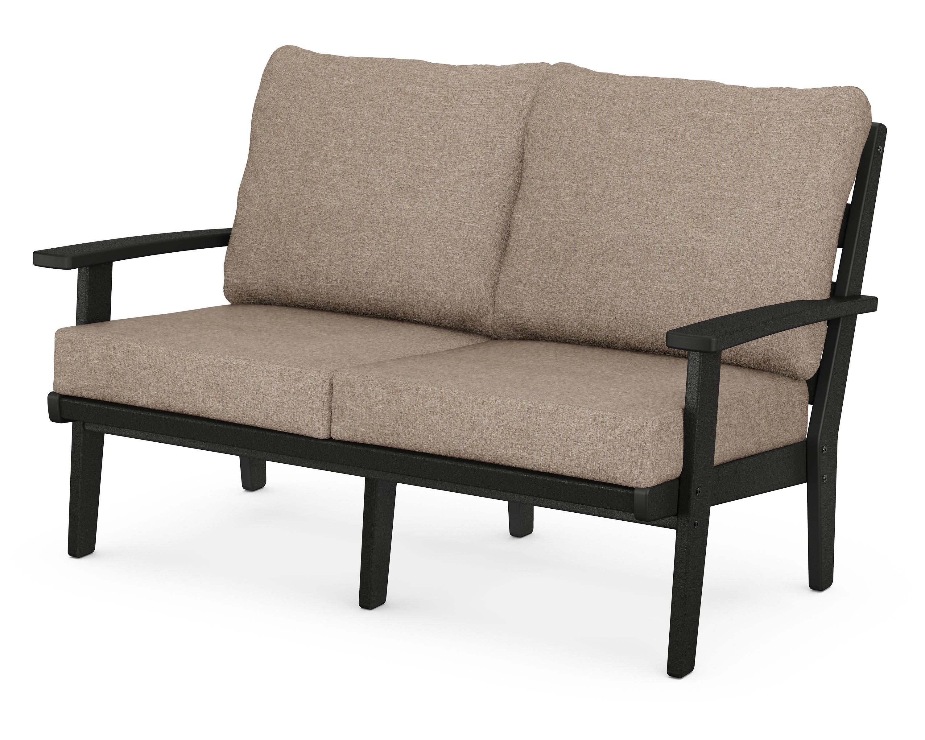 Grant Park Deep Seating Loveseat in Black / Spiced Burlap