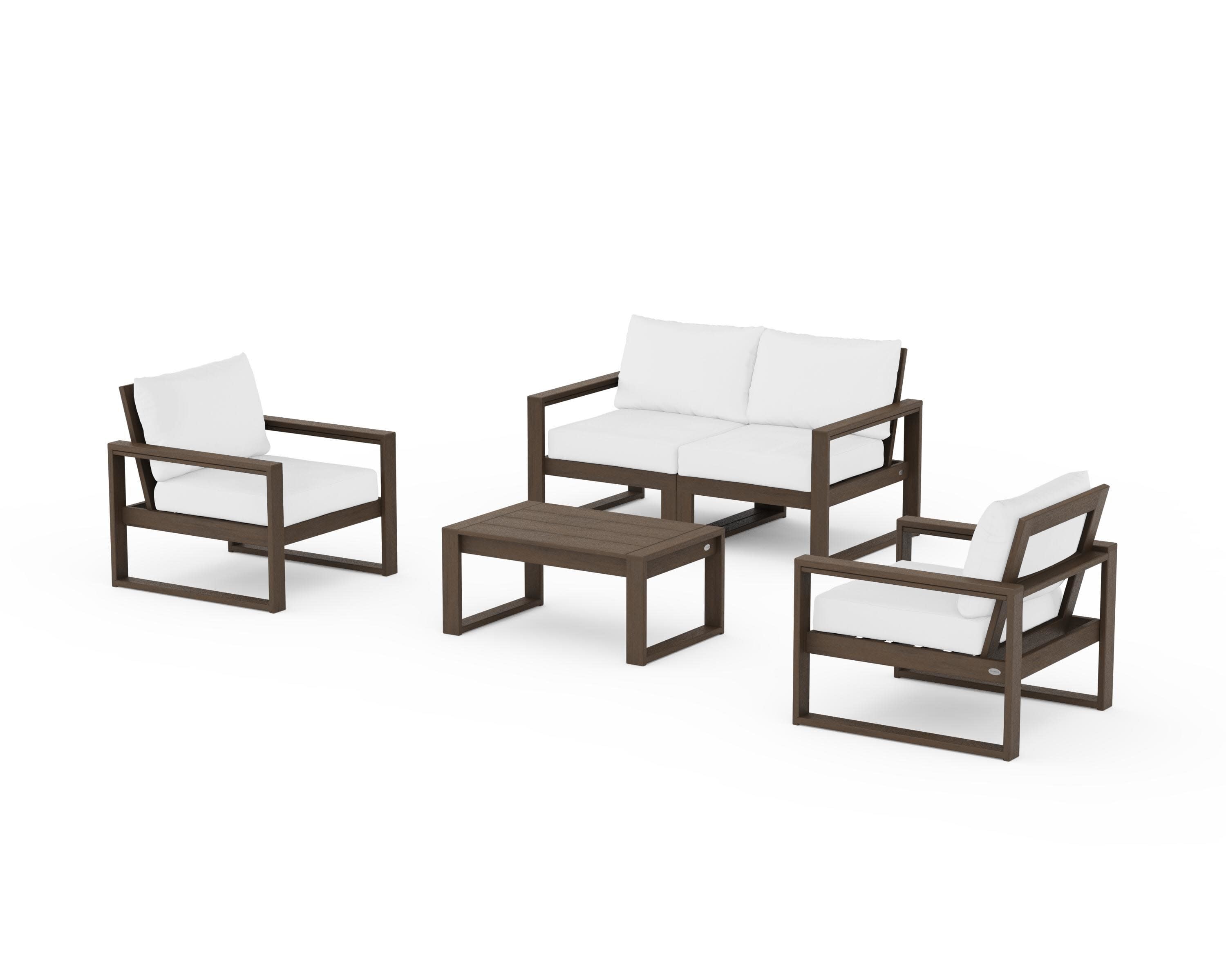 EDGE Sectional 4-Piece Deep Seating Set with Loveseat in Kona / Natural