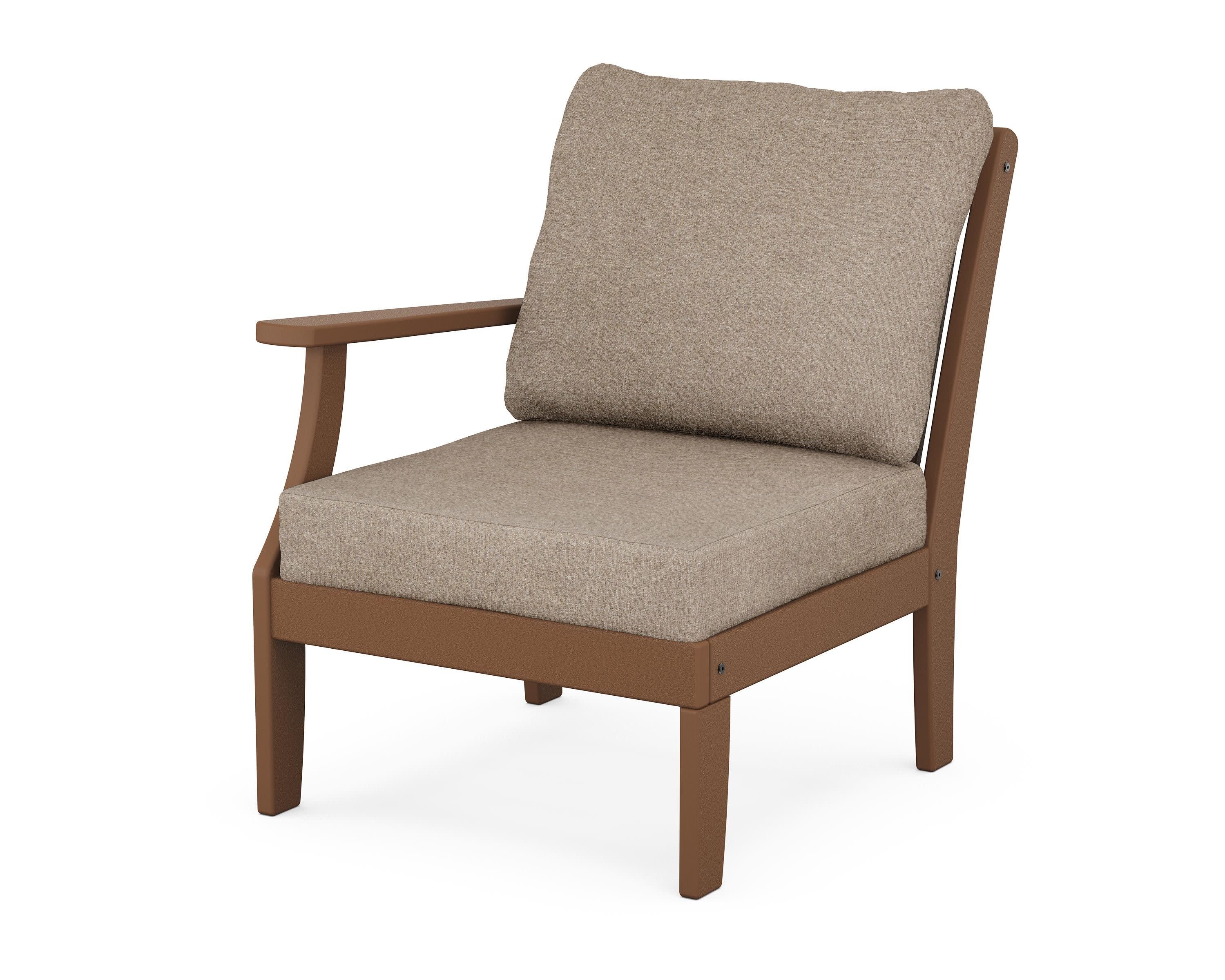 Braxton Modular Left Arm Chair in Teak / Spiced Burlap