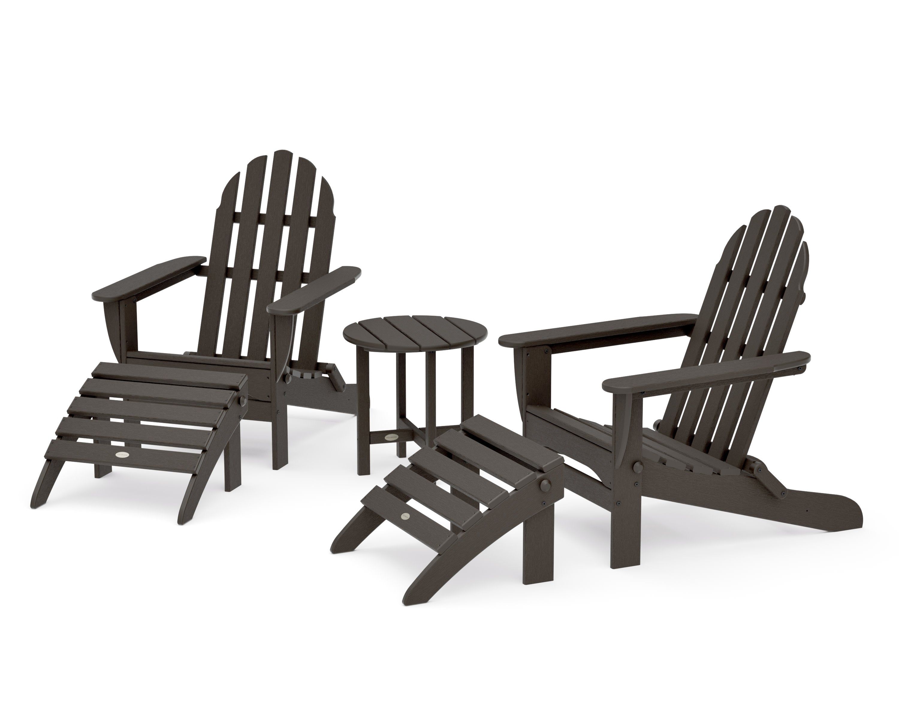 Classic Adirondack 5-Piece Casual Set in Vintage Coffee
