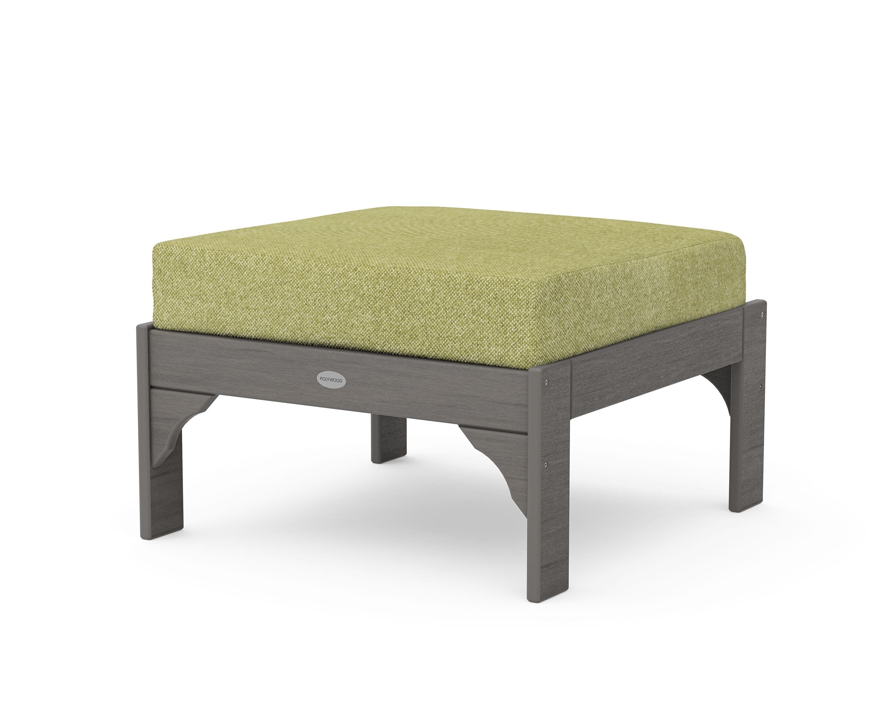 Vineyard Deep Seating Ottoman in Driftwood / Chartreuse Boucle