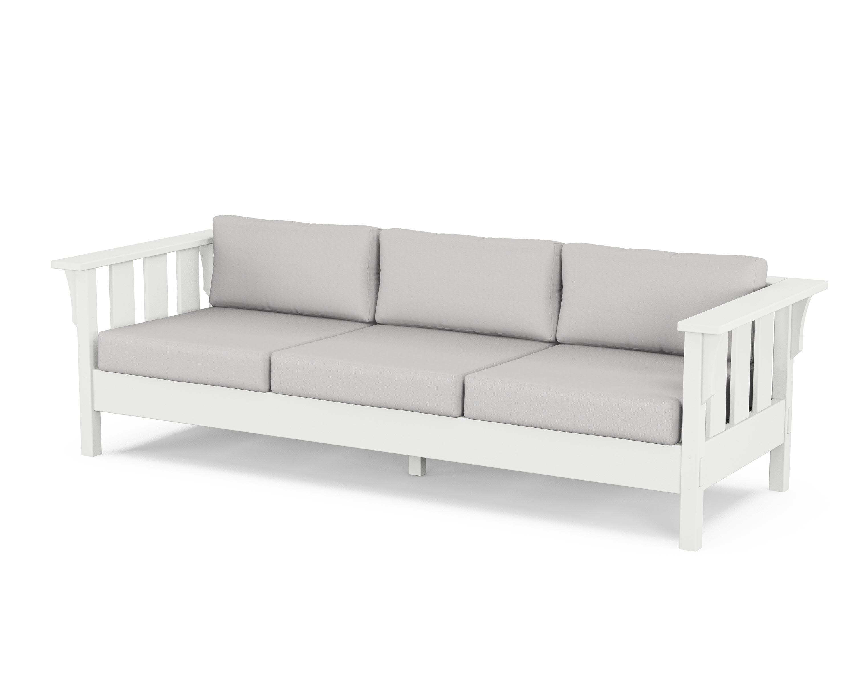 Acadia Deep Seating Sofa in White / Diamond in the Rough