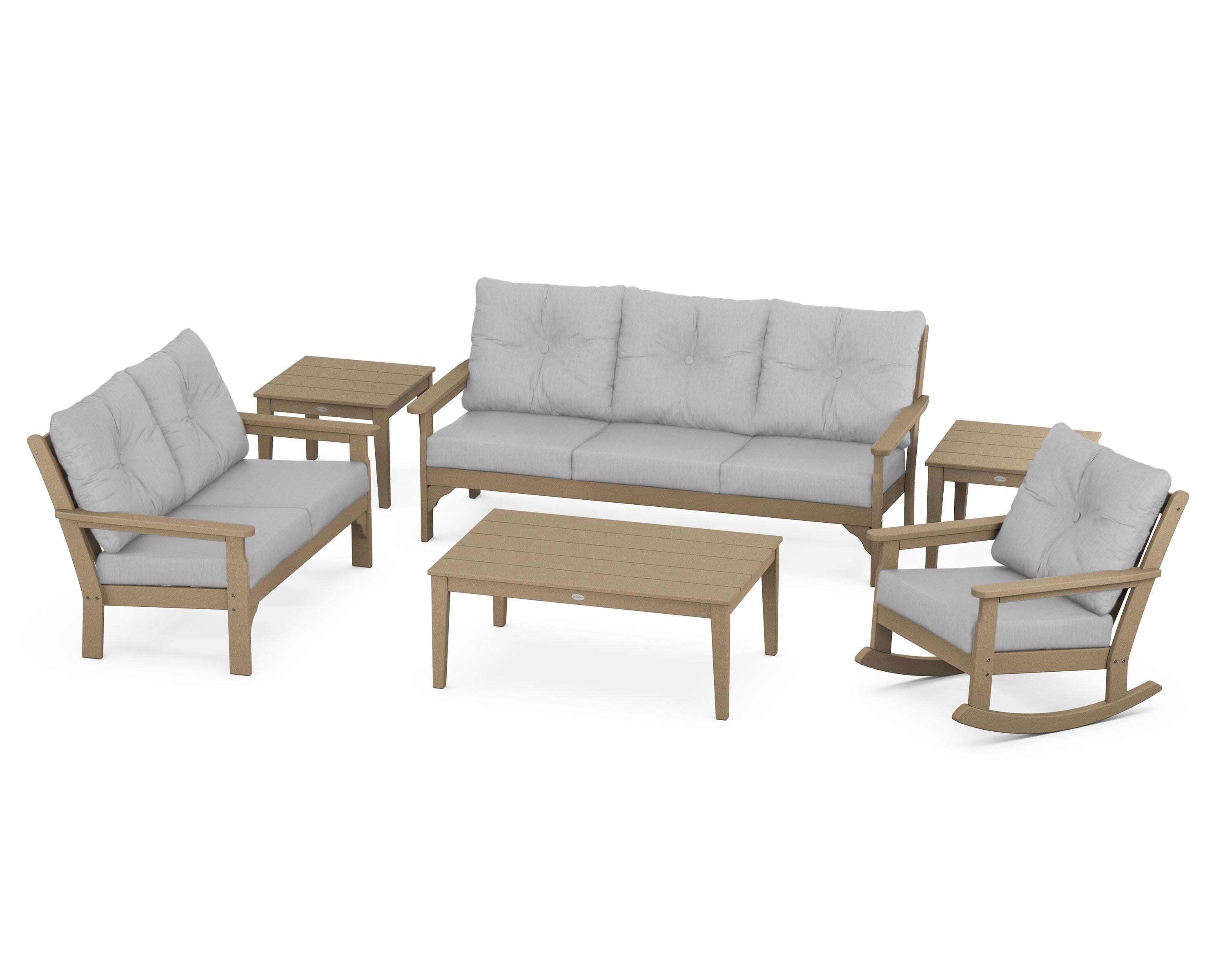 Vineyard 6-Piece Deep Seating Set in Vintage Sahara / Granite