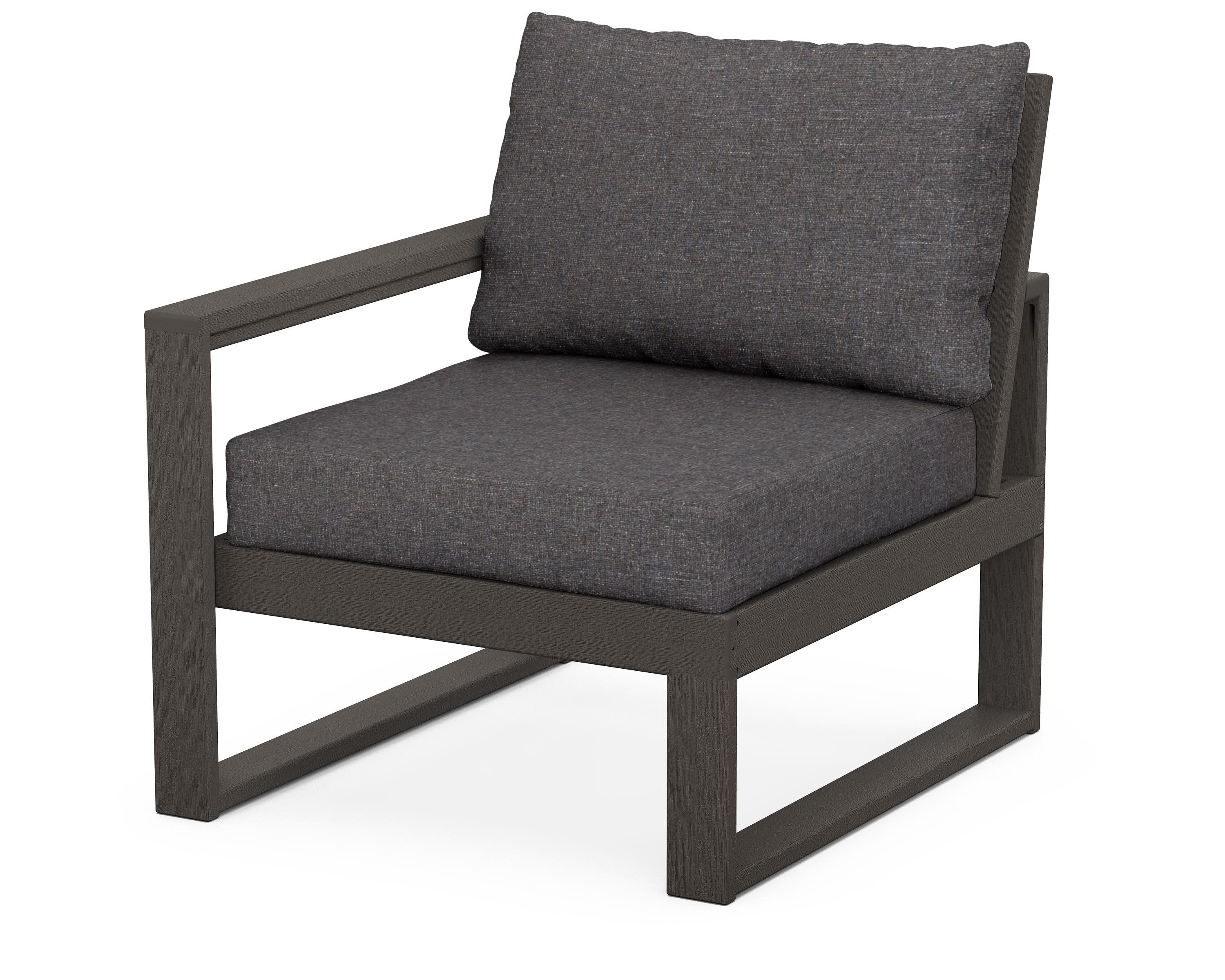 EDGE Modular Left Arm Chair in Vintage Coffee / Ash Charcoal