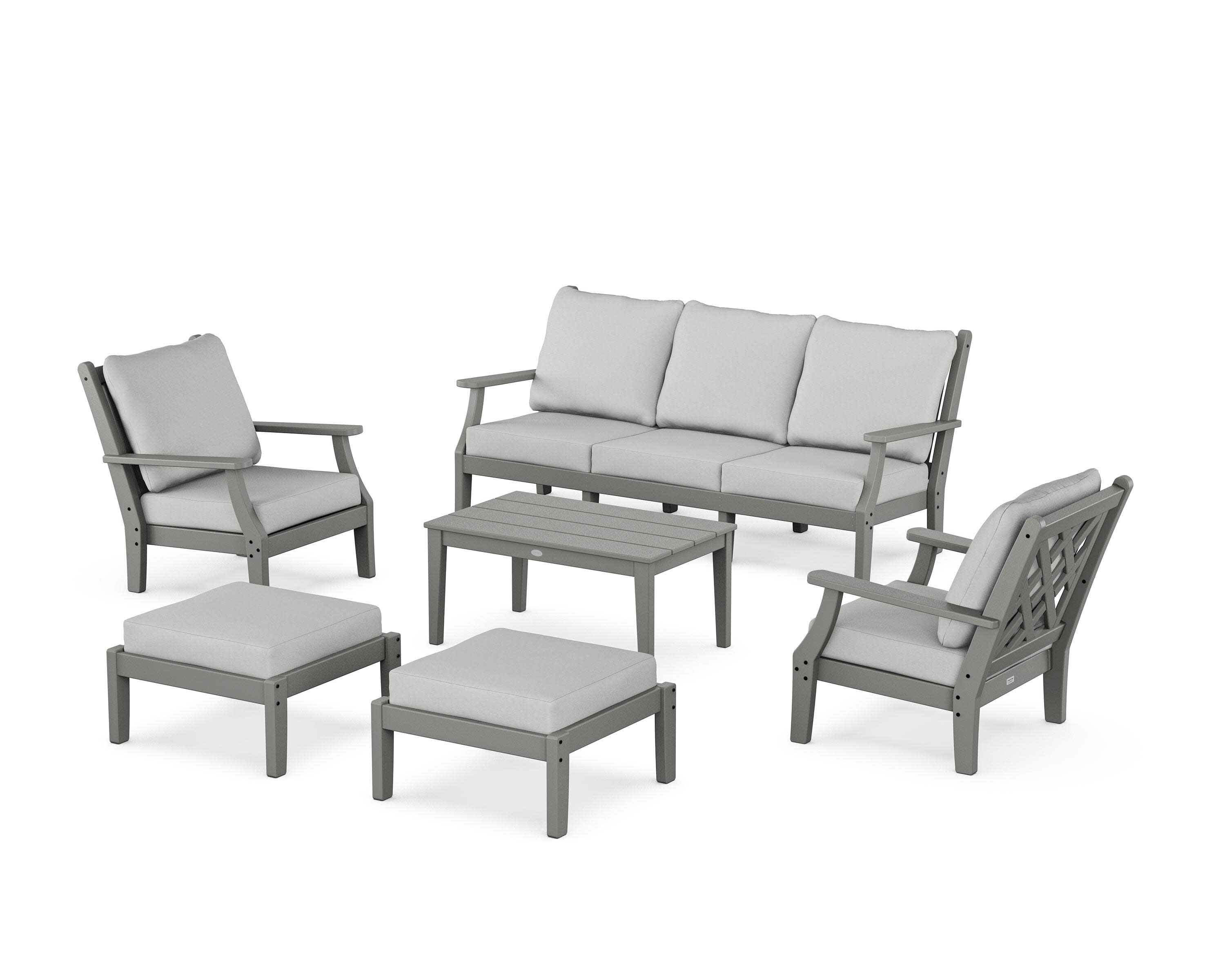 Wovendale 6-Piece Lounge Sofa Set in Slate Grey / Diamond in the Rough