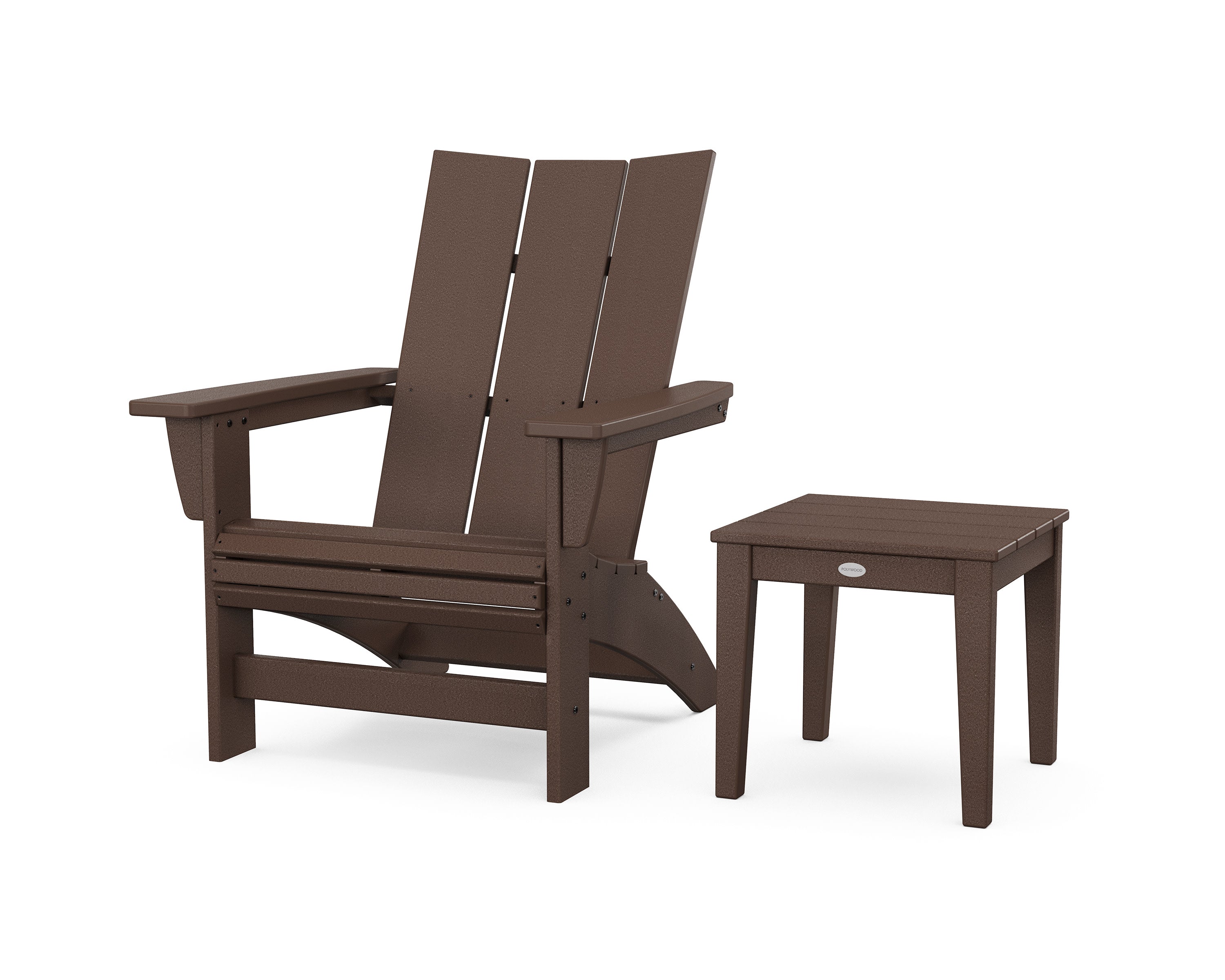 Modern Grand Adirondack Chair with Side Table in Mahogany