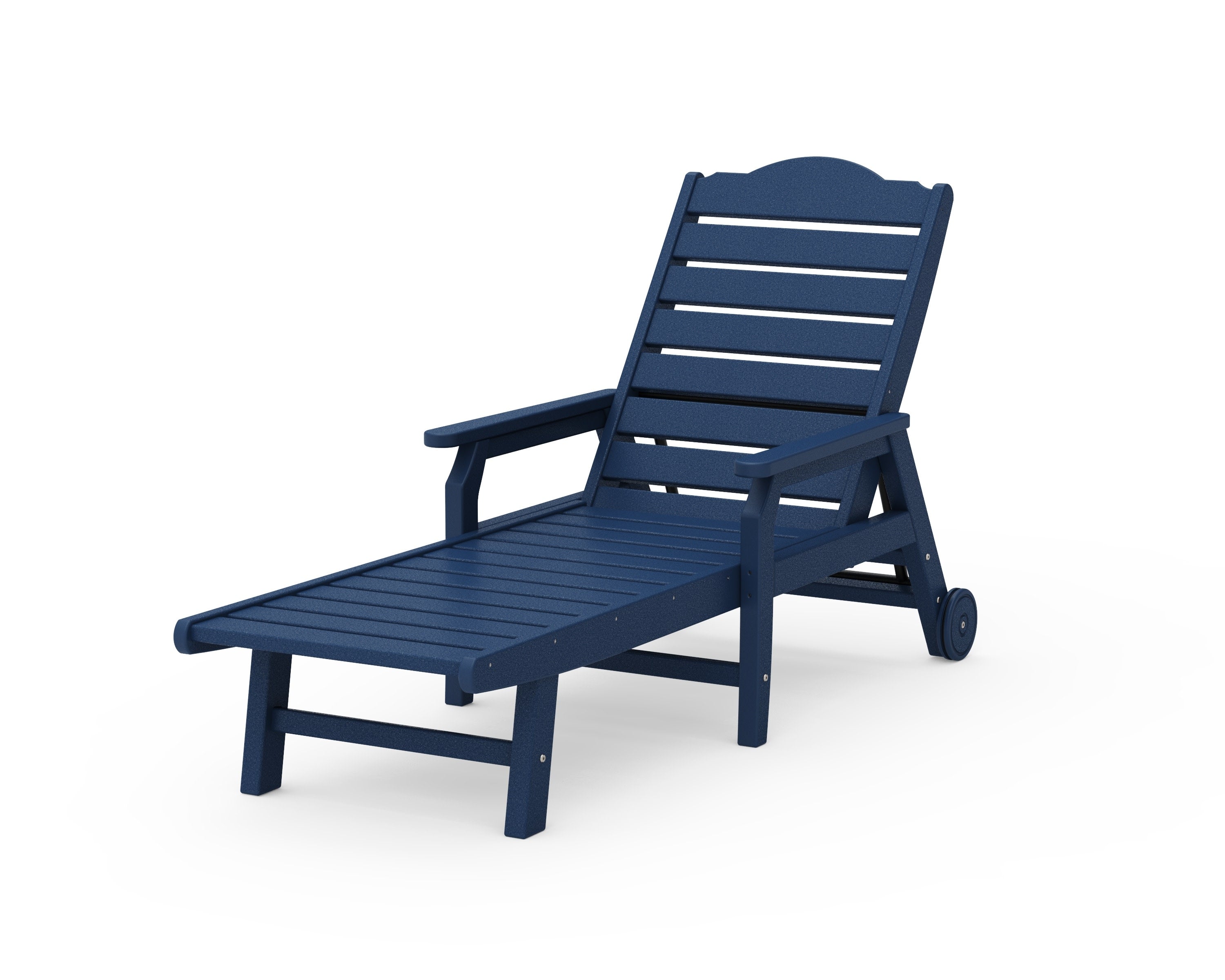 Savannah Chaise with Arms and Wheels in Navy