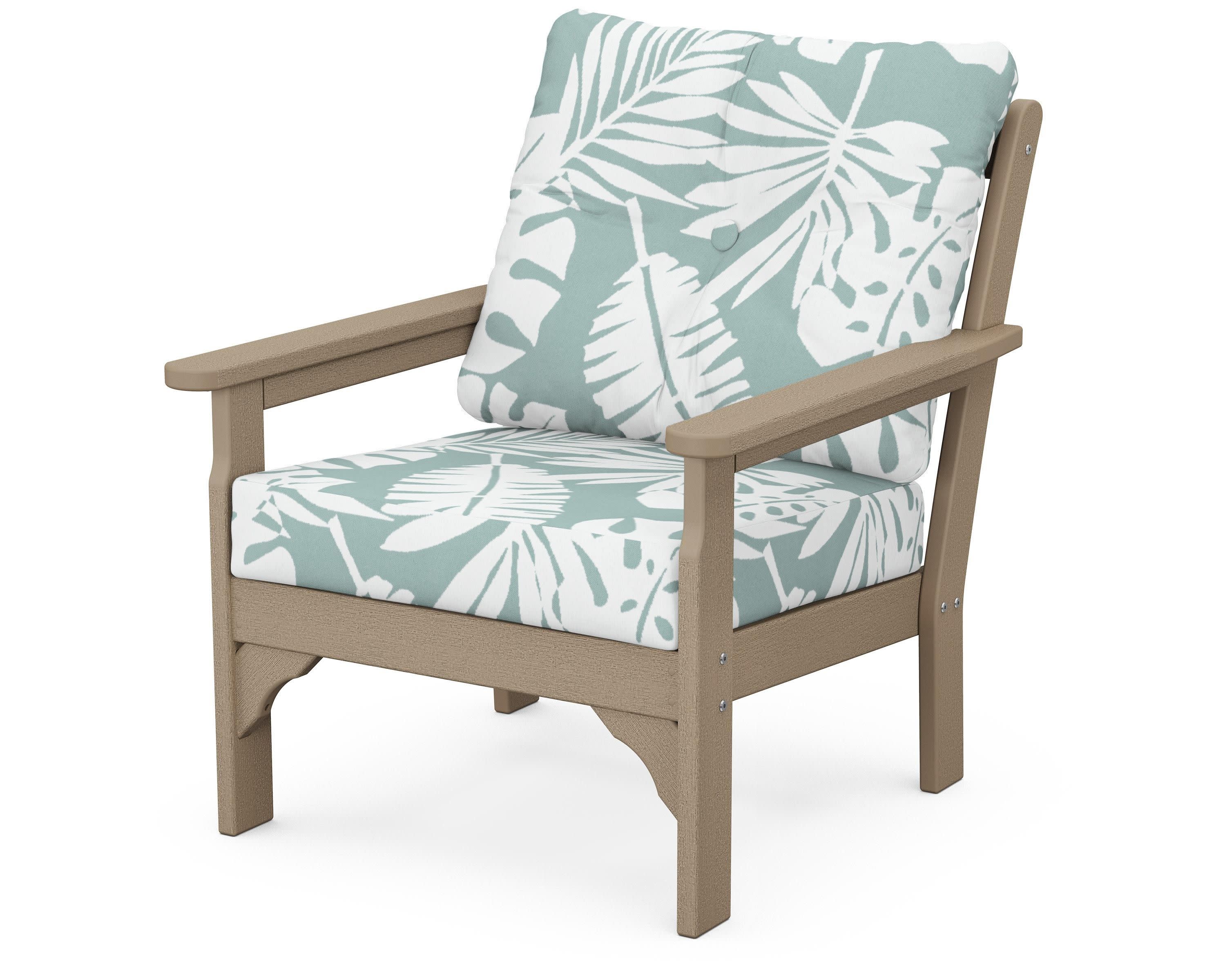 Vineyard Deep Seating Chair in Vintage Sahara / Leaf Glacier Spa