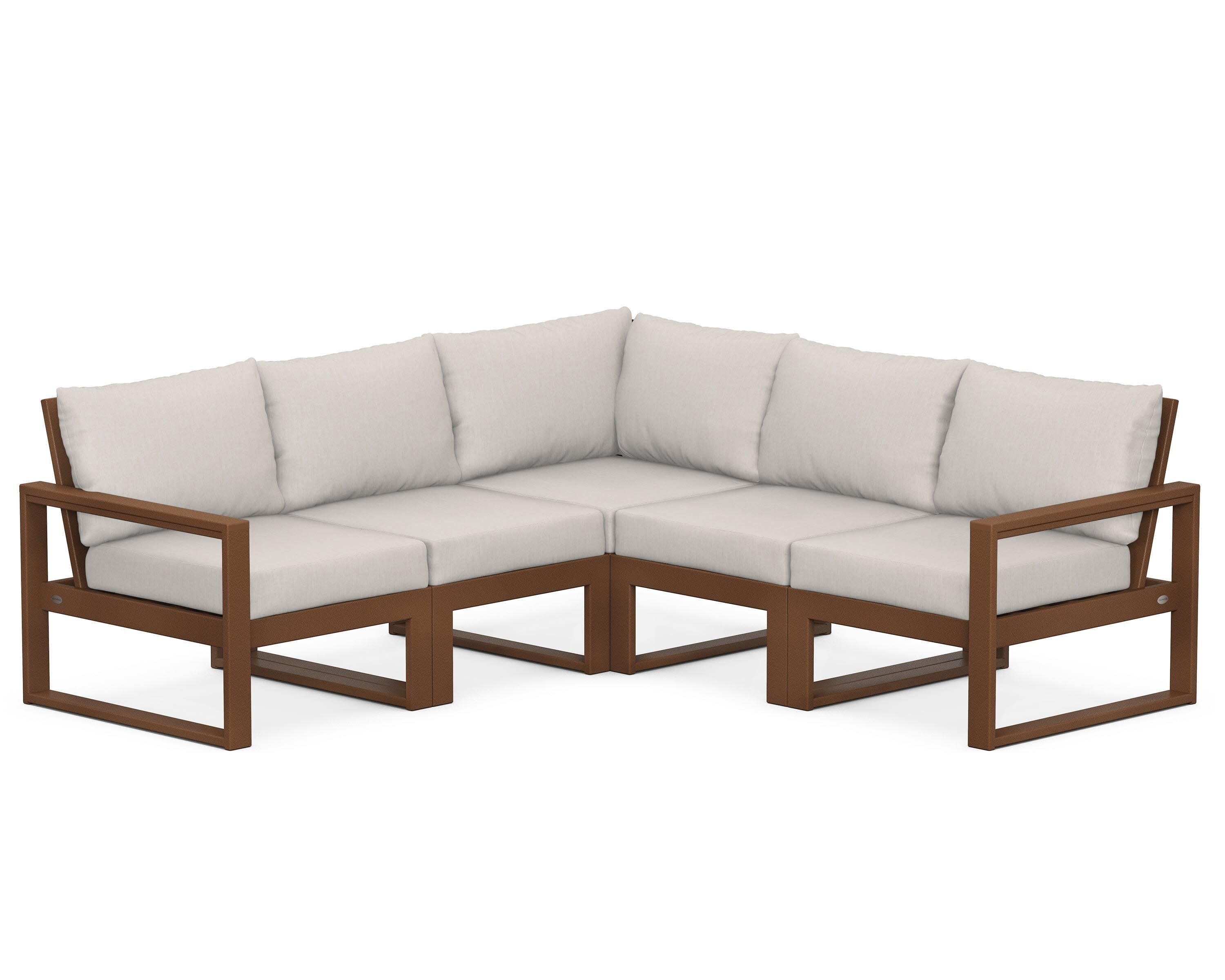 EDGE 5-Piece Modular Deep Seating Set in Teak / Cast Ash