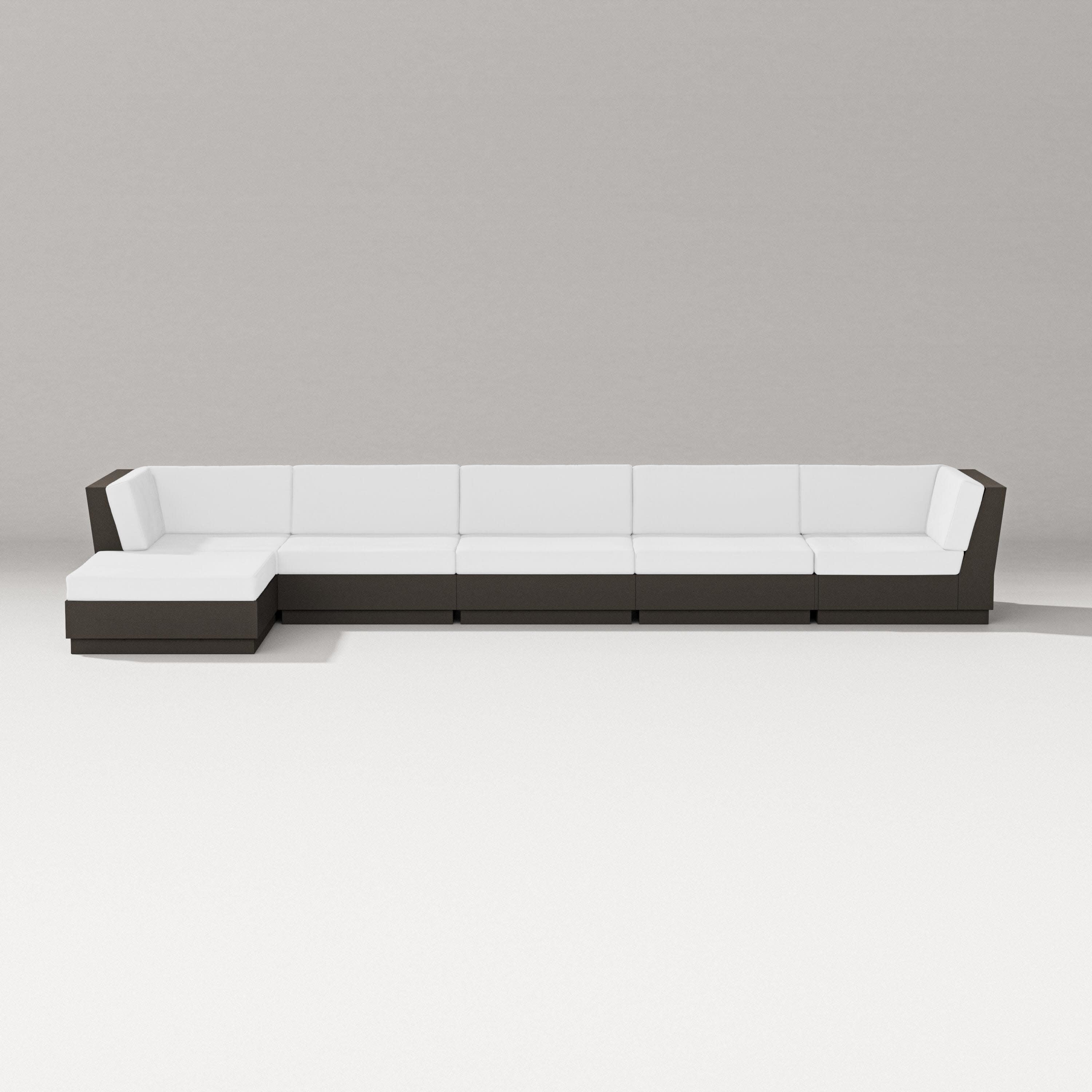 Elevate 6-Piece Chaise Sectional in Vintage Coffee / Natural