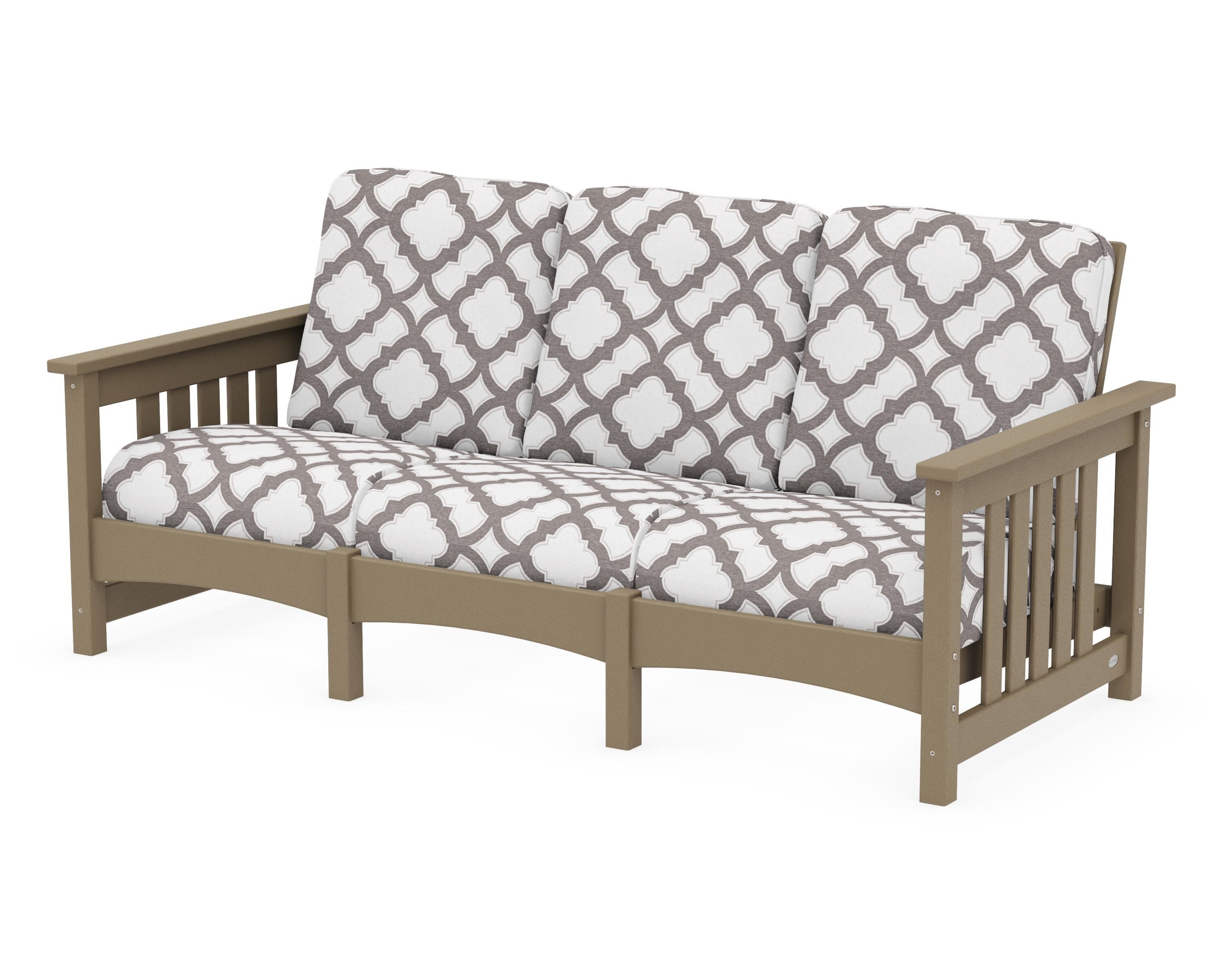 Club Mission Sofa in Vintage Sahara / Trellis Grey Mist