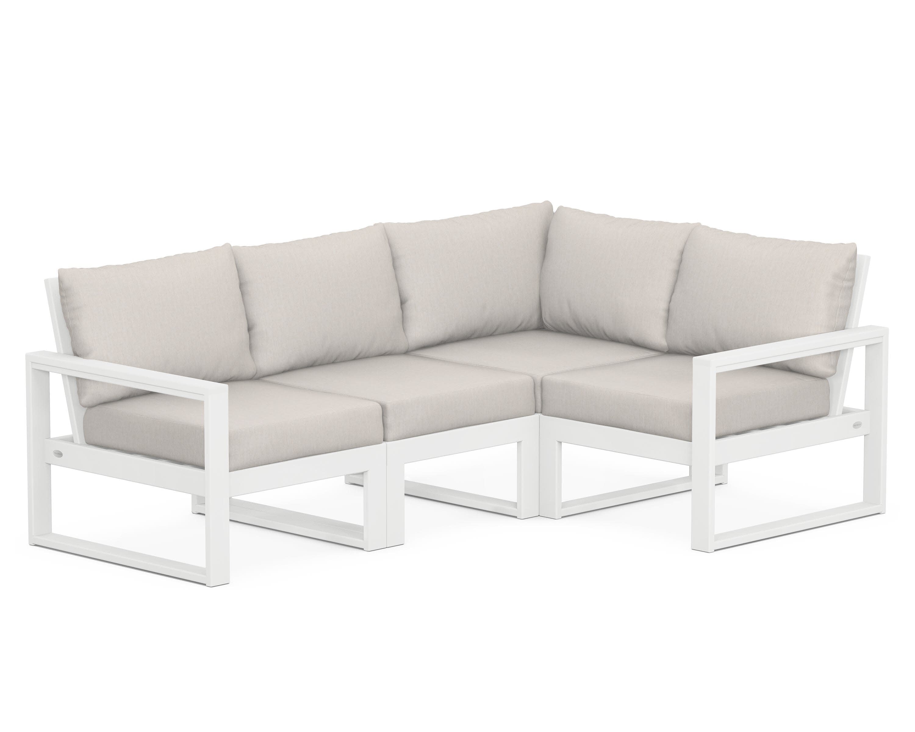 EDGE 4-Piece Modular Deep Seating Set in White / Cast Ash
