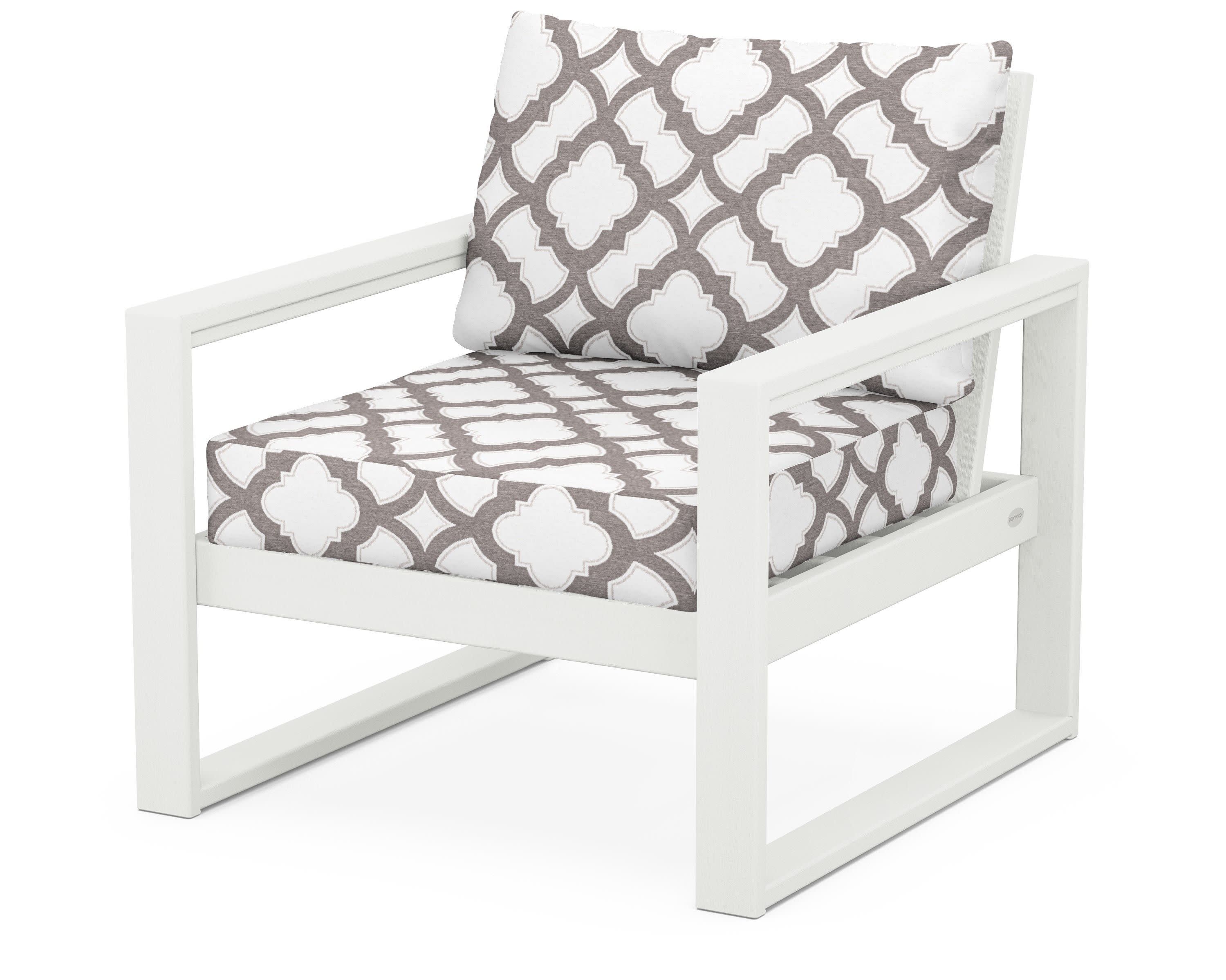 EDGE Club Chair in Vintage White / Trellis Grey Mist