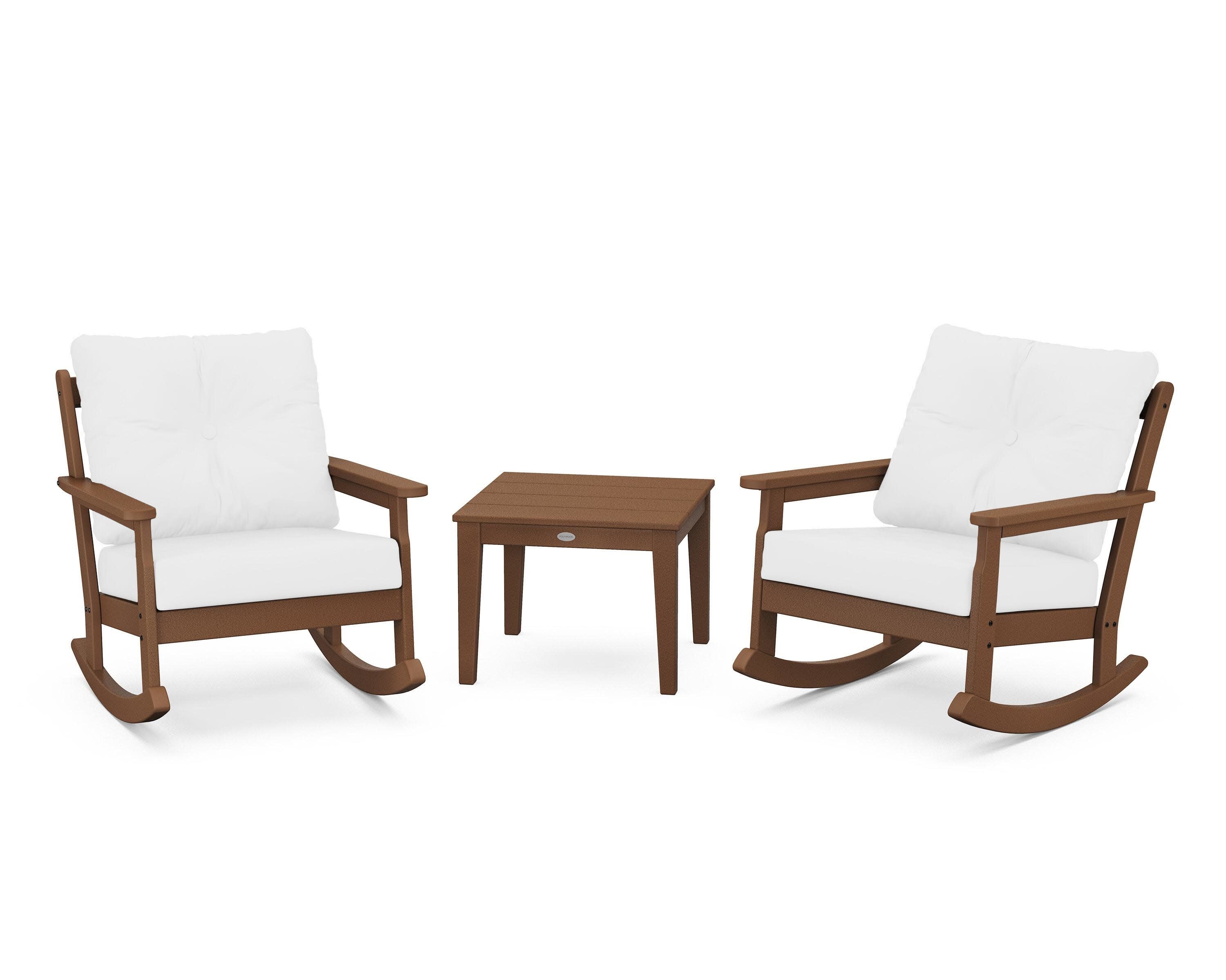 Vineyard 3-Piece Deep Seating Rocker Set in Teak / Natural