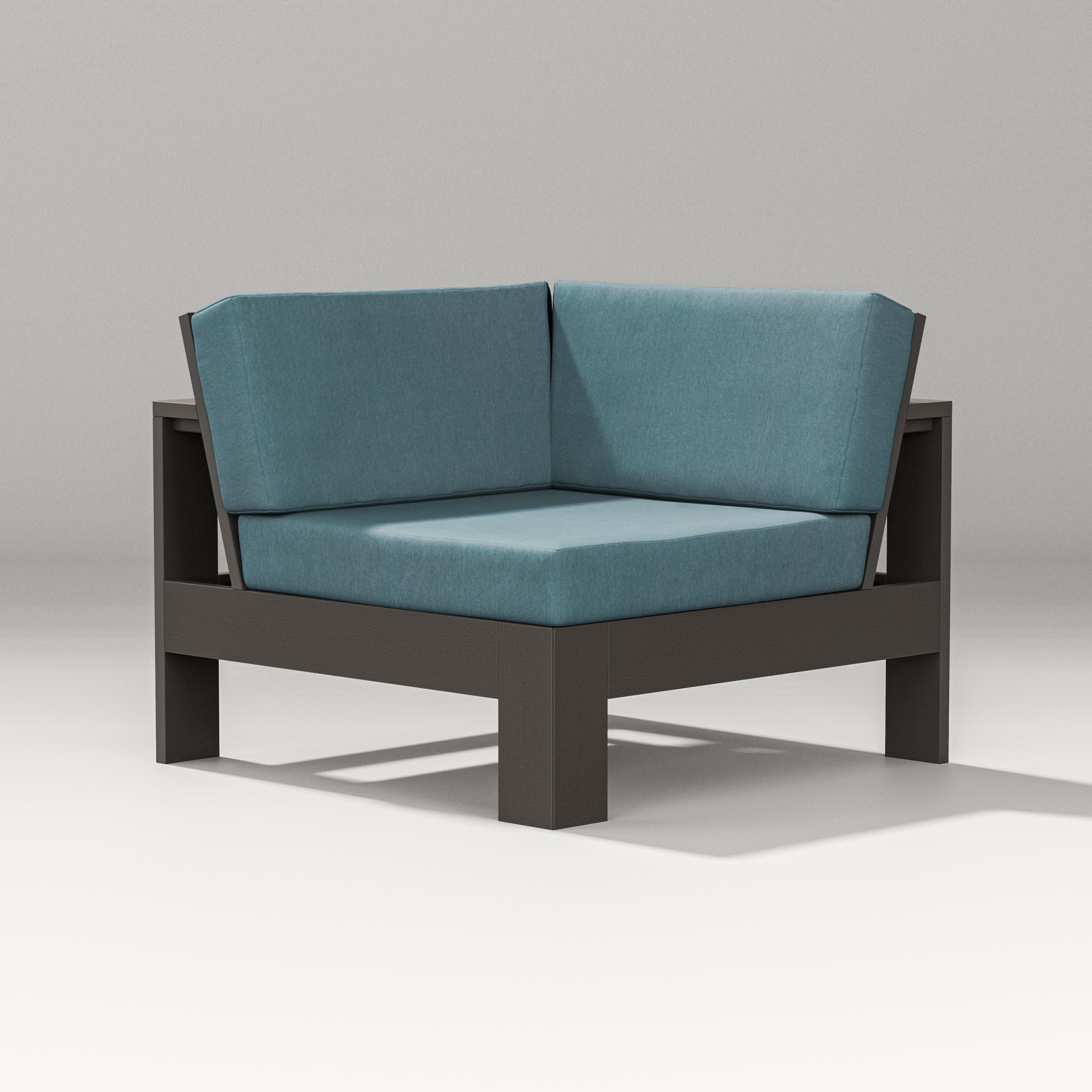 Latitude Modular Corner Chair in Vintage Coffee / Ocean Teal