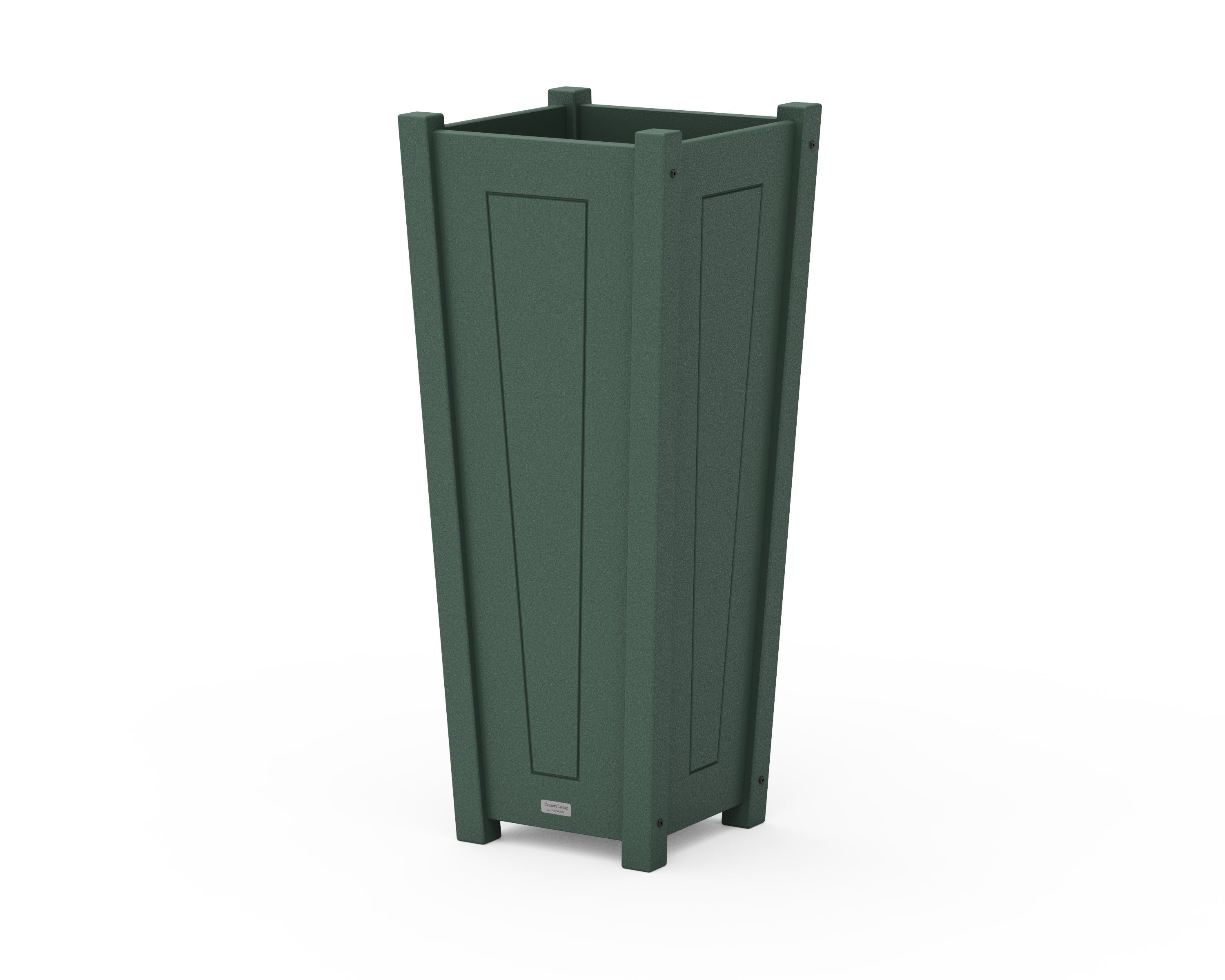 Country Living Tapered Square Tall Planter Box in Green