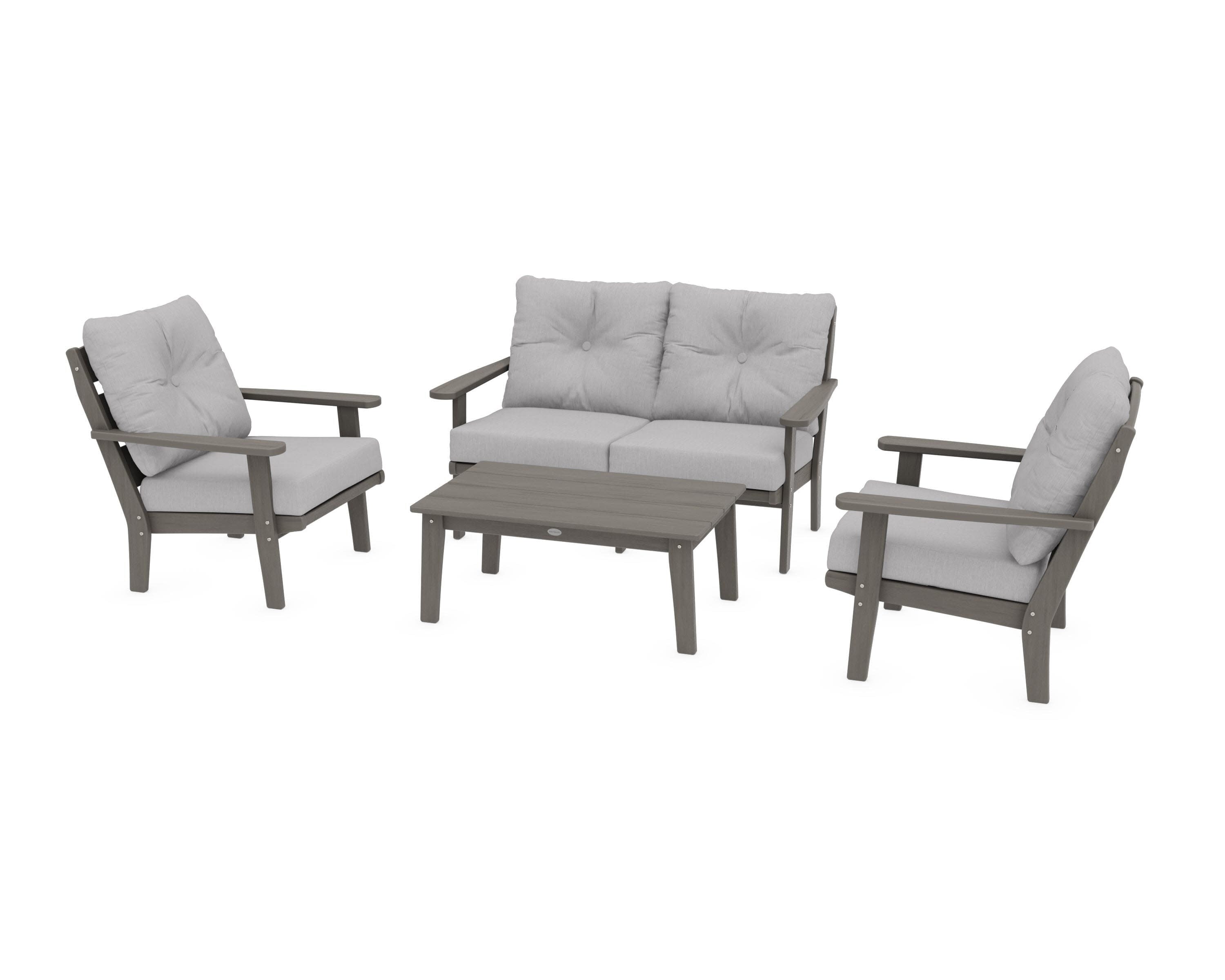 Lakeside 4-Piece Deep Seating Set in Driftwood / Granite
