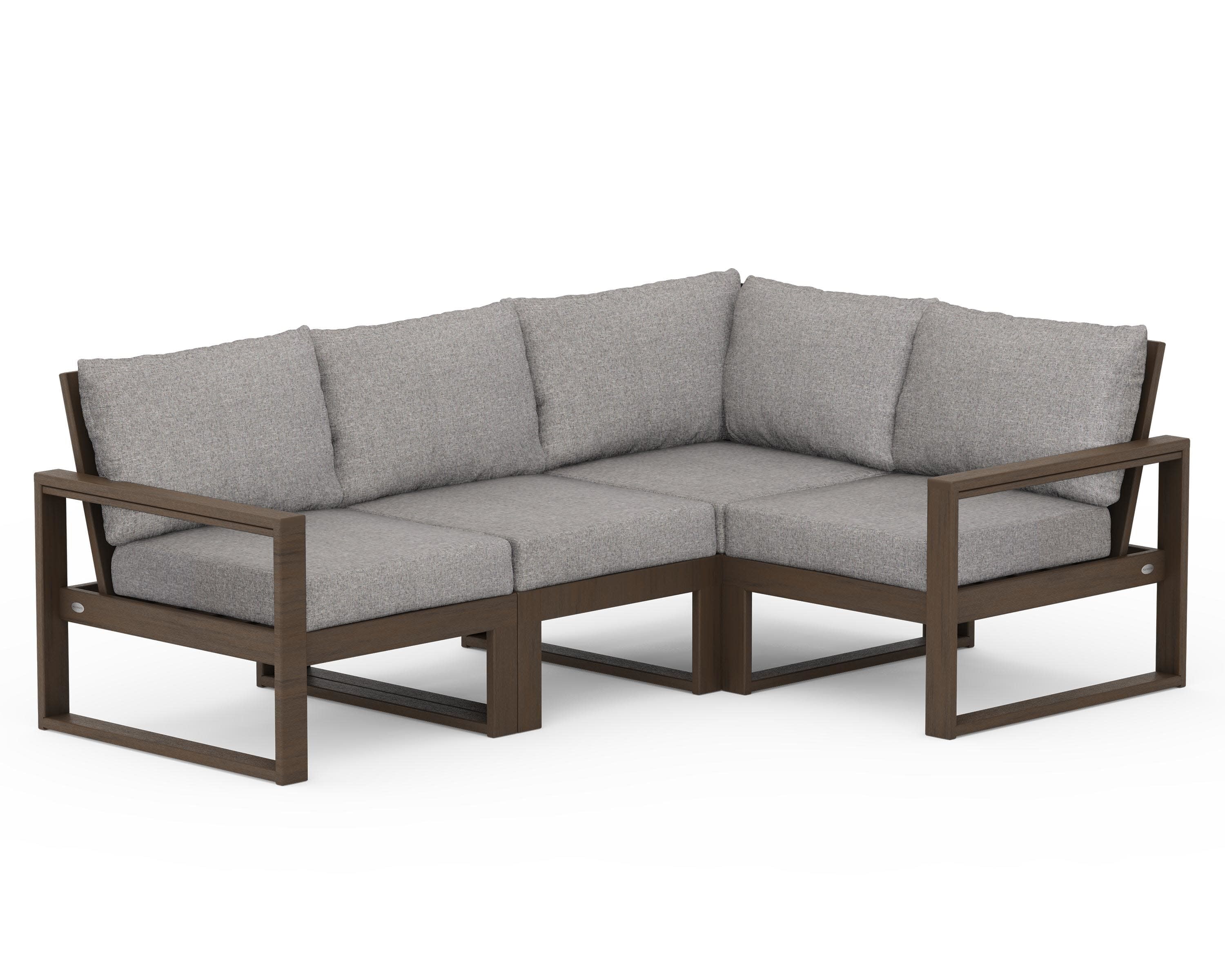 EDGE 4-Piece Modular Deep Seating Set in Kona / Grey Mist