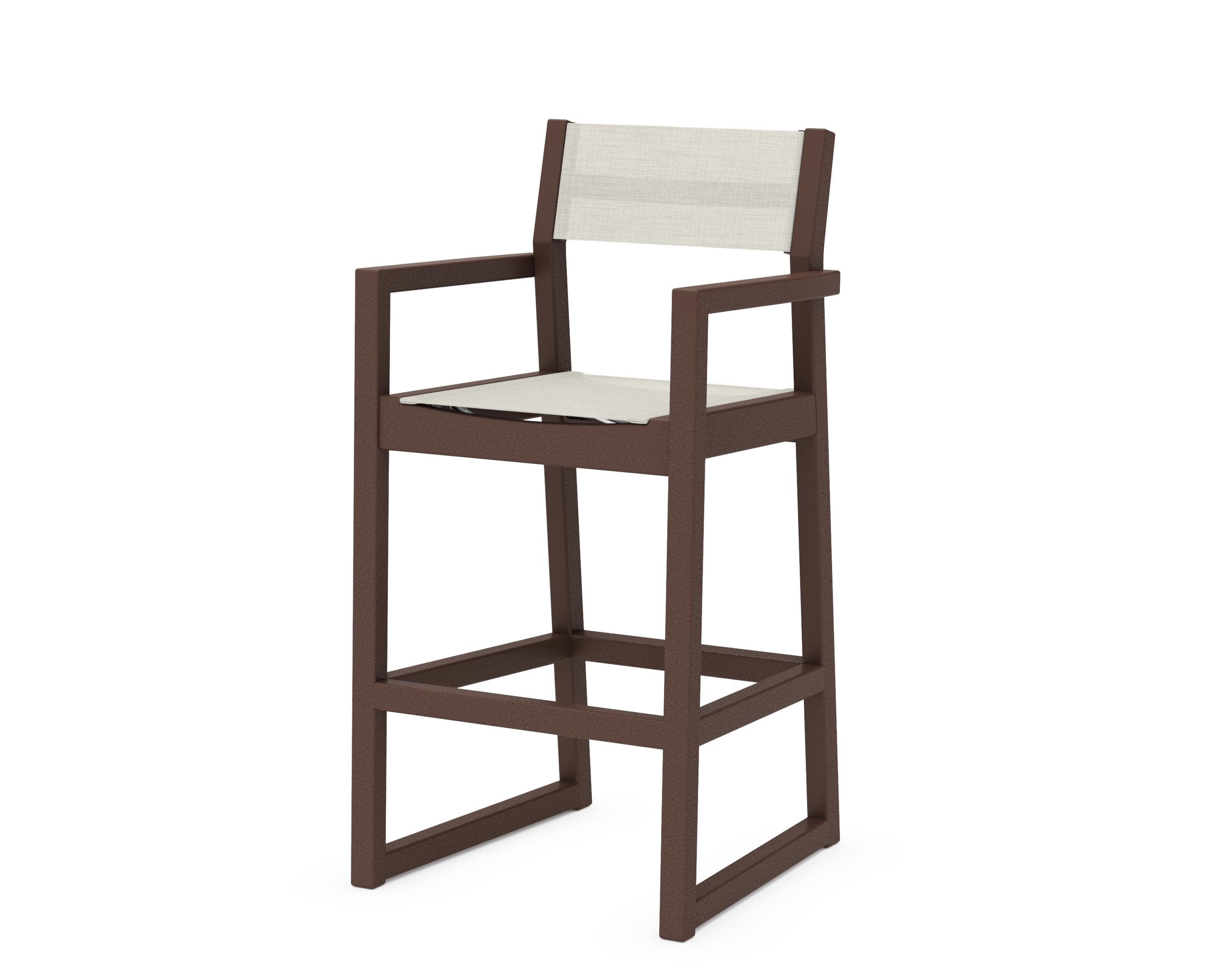 EDGE Sling Bar Arm Chair in Mahogany / Parchment Sling