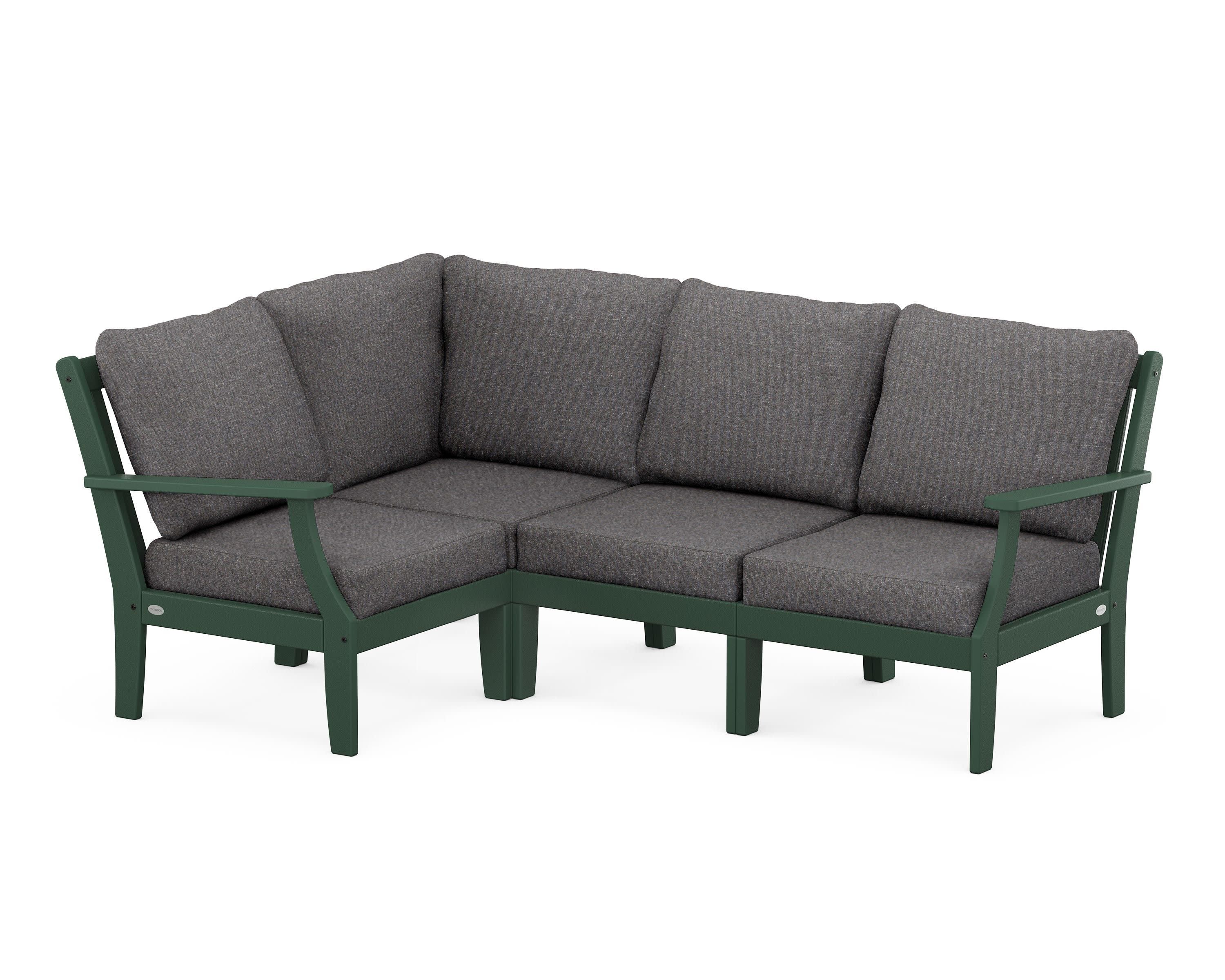 Braxton Modular 4-Piece Deep Seating Set in Green / Ash Charcoal