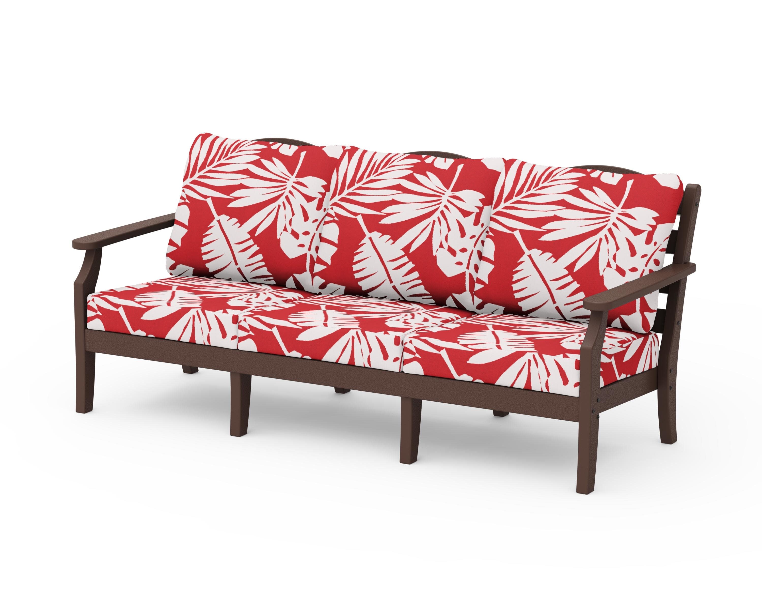 Savannah Deep Seating Sofa in Mahogany / Leaf Crimson
