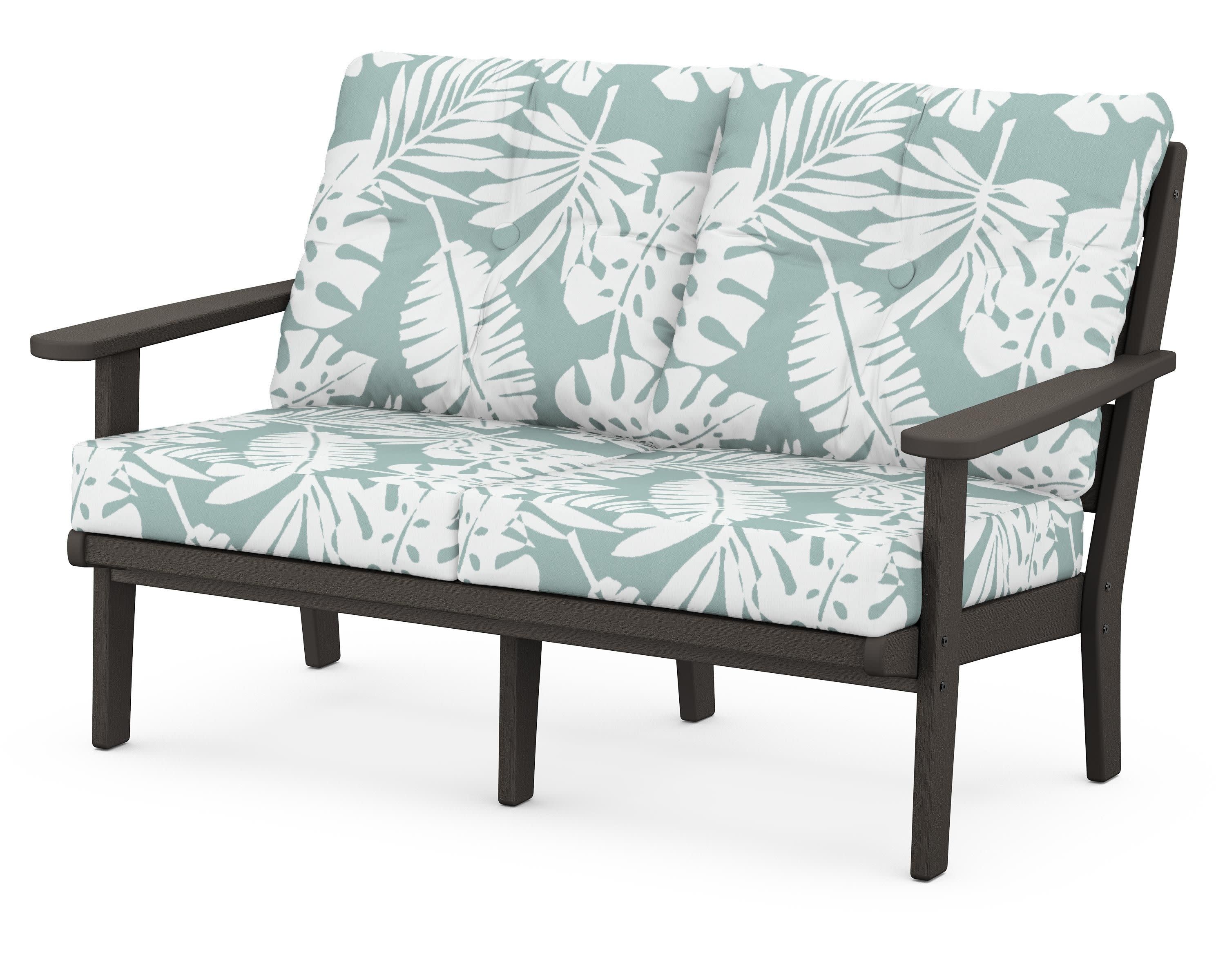 Lakeside Deep Seating Loveseat in Vintage Coffee / Leaf Glacier Spa