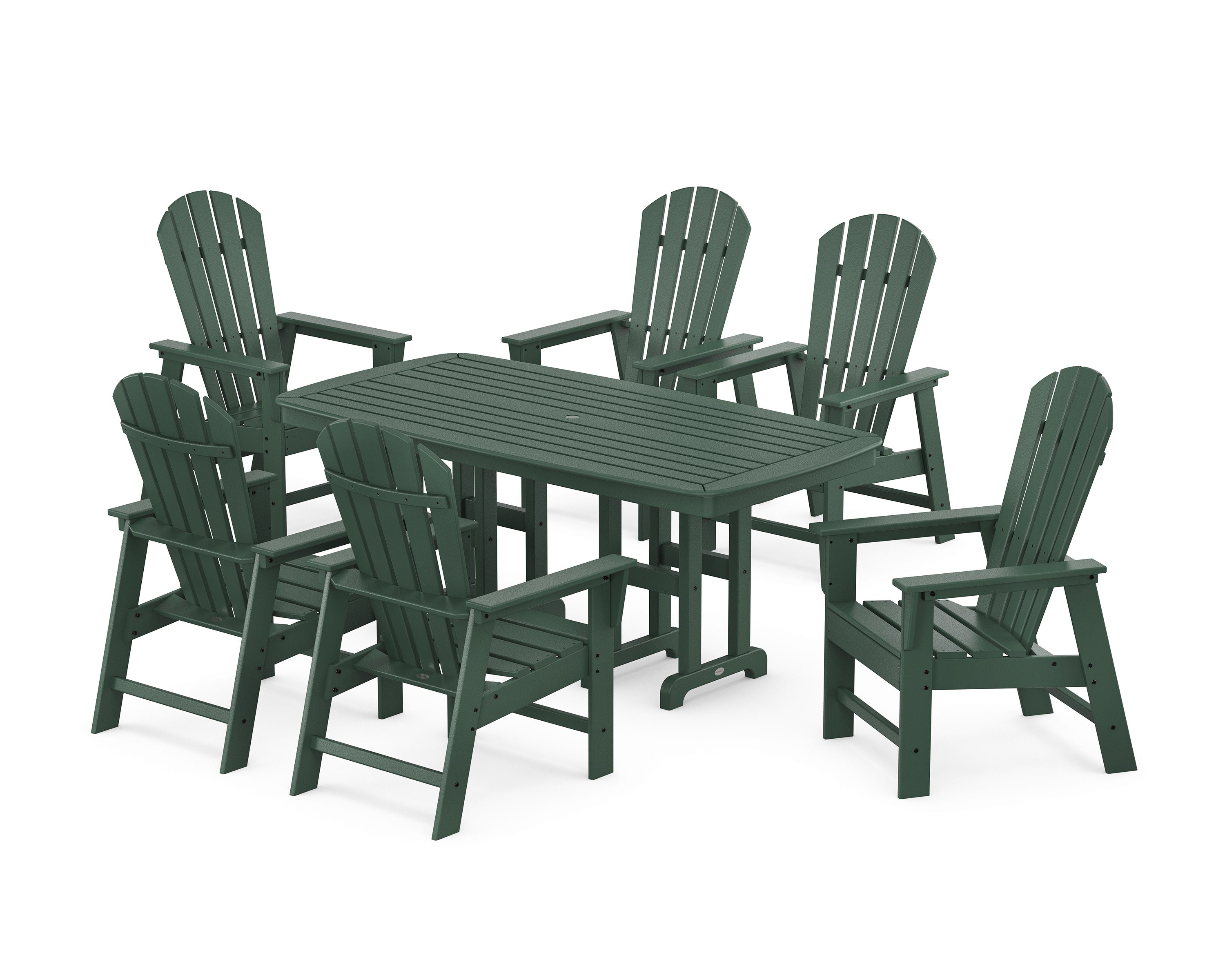 South Beach 7-Piece Dining Set in Green