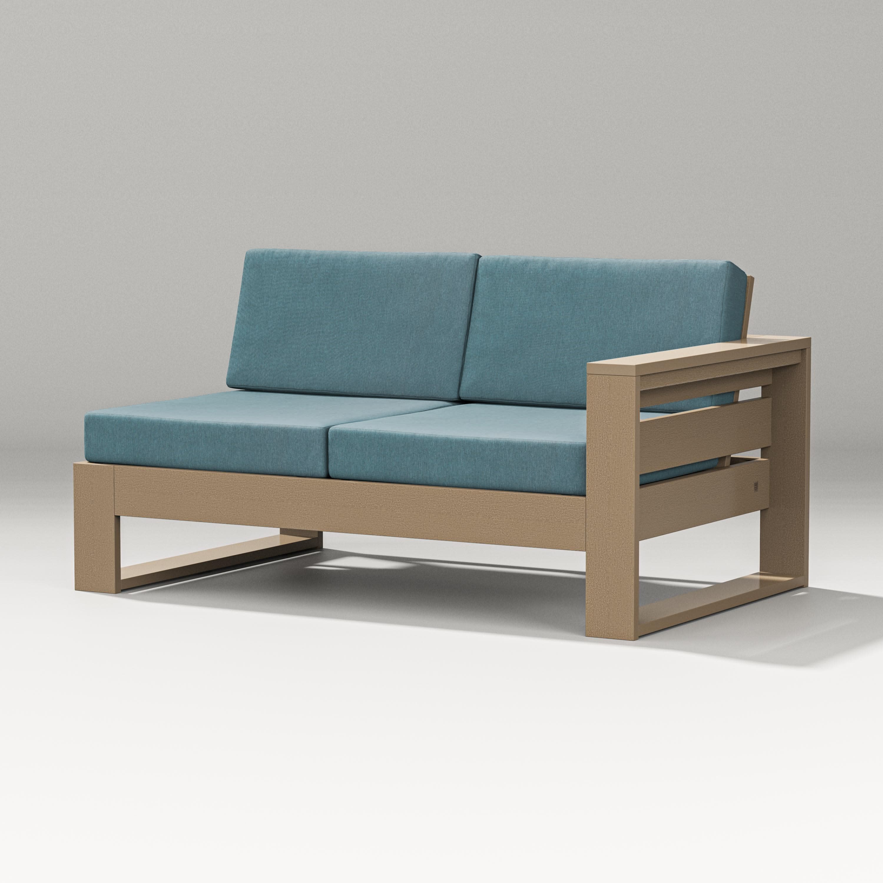 Latitude Modular Right Arm Loveseat in Vintage Sahara / Ocean Teal