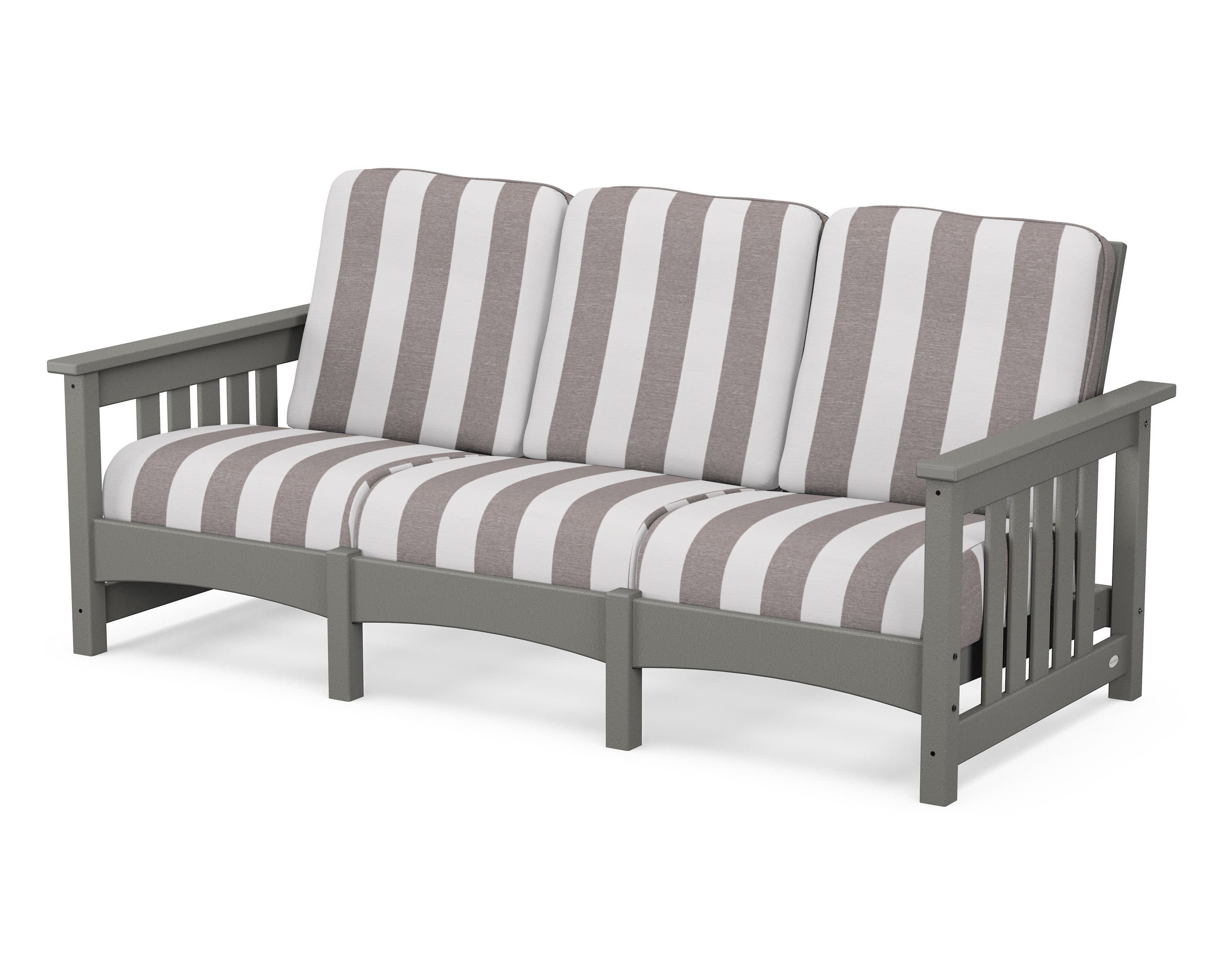 Club Mission Sofa in Slate Grey / Cabana Stripe Grey Mist