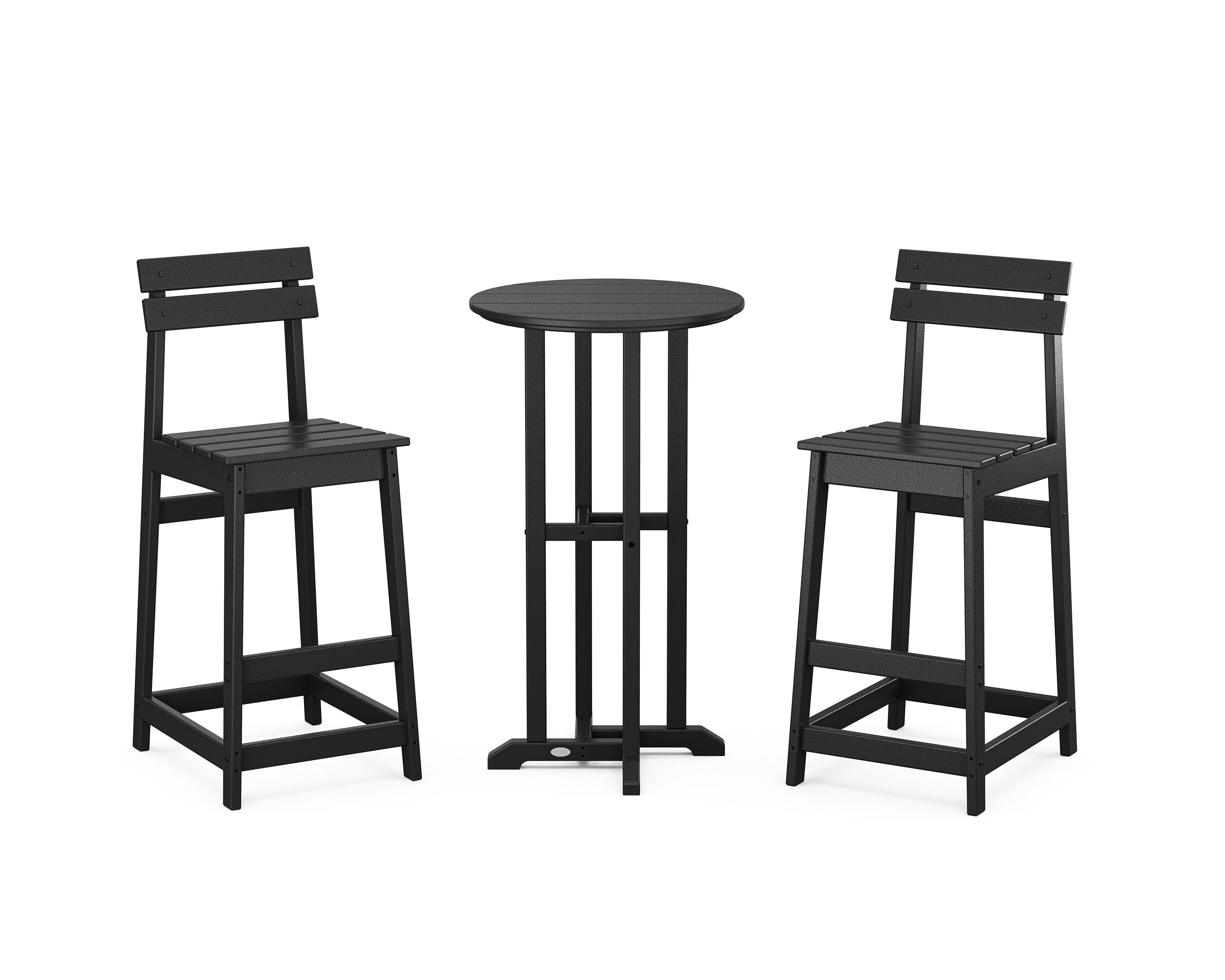 Modern Studio Plaza Bar Chair 3-Piece Bistro Set in Black