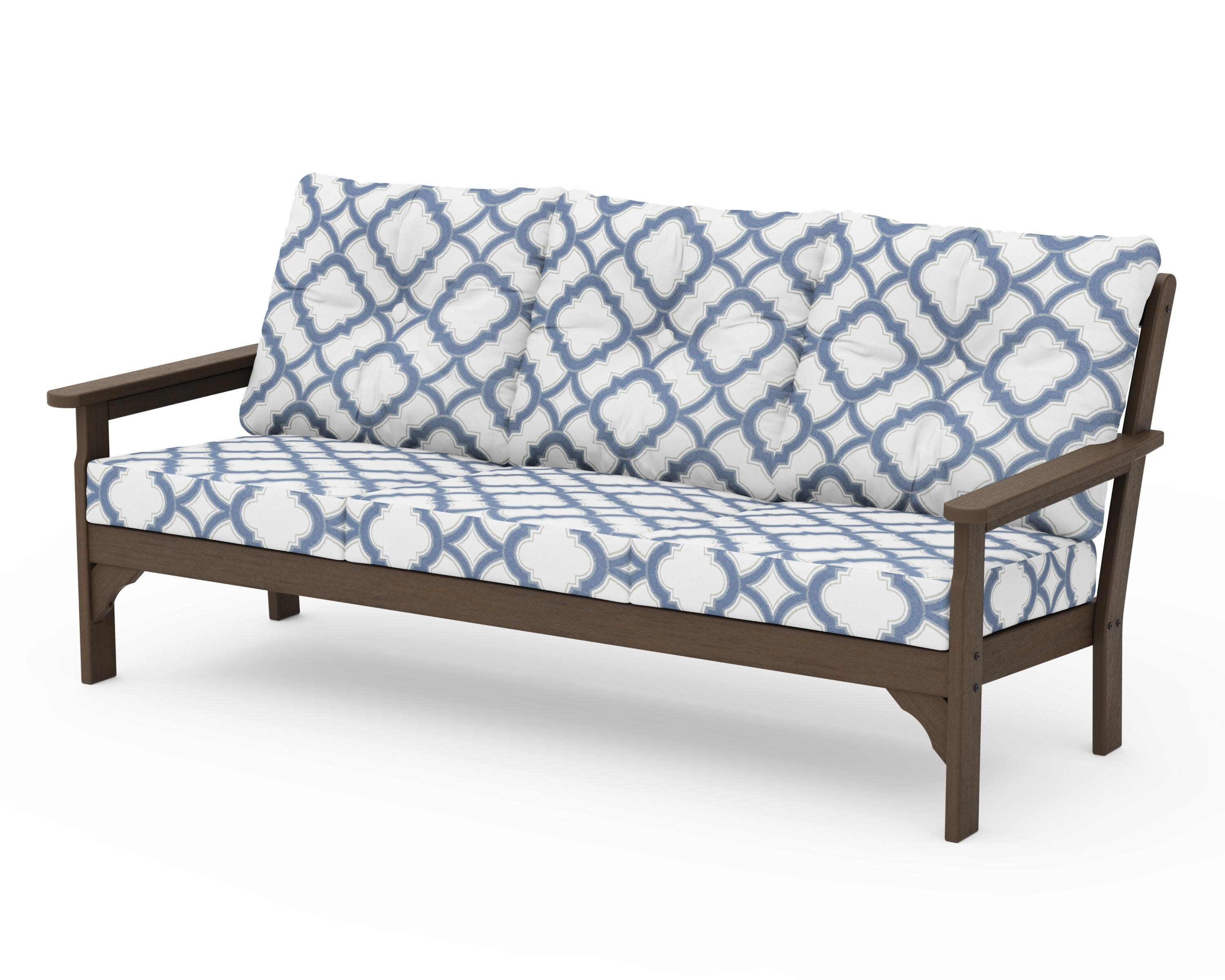 Vineyard Deep Seating Sofa in Kona / Trellis Sky Blue