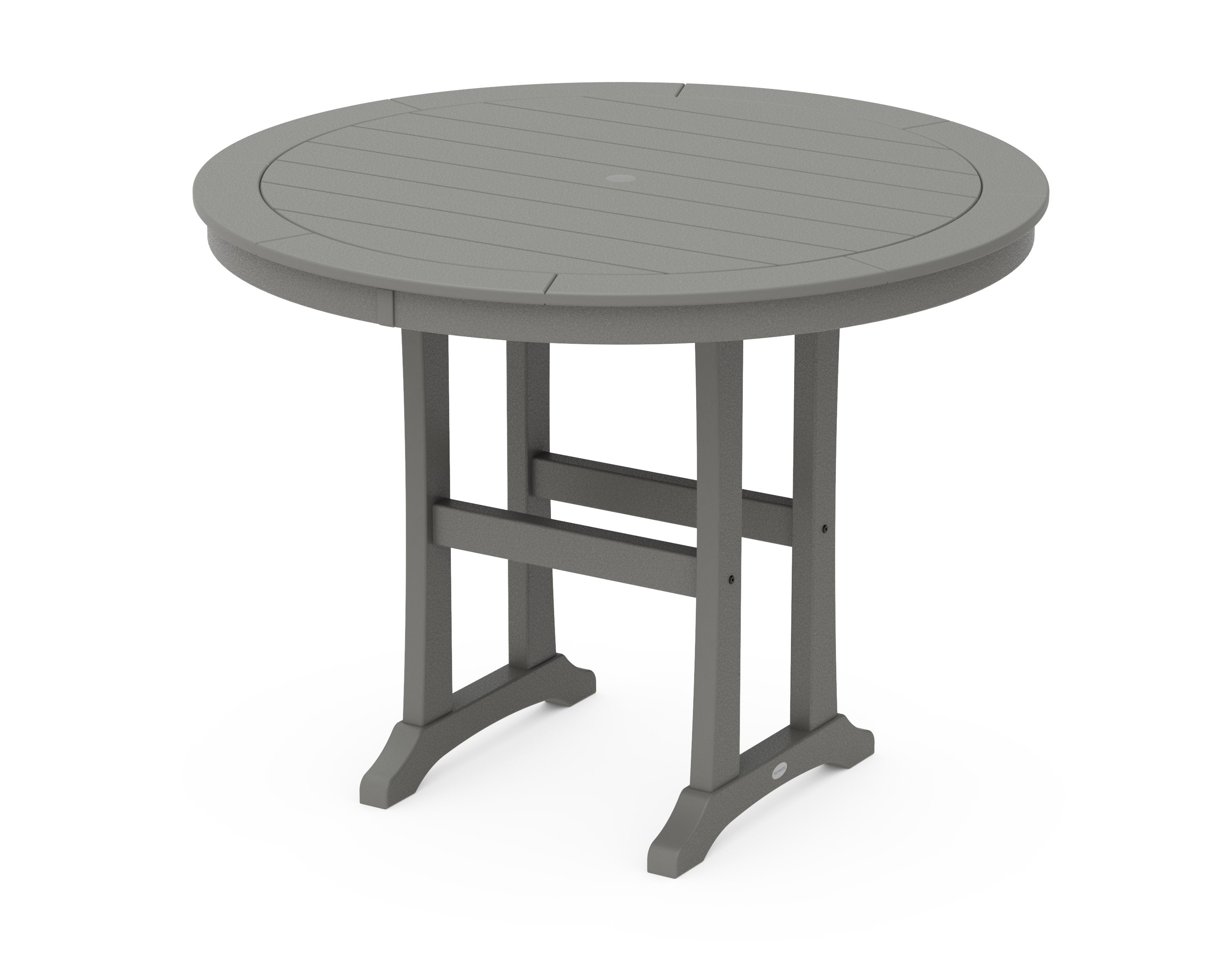 Nautical Trestle 48" Round Counter Table in Slate Grey
