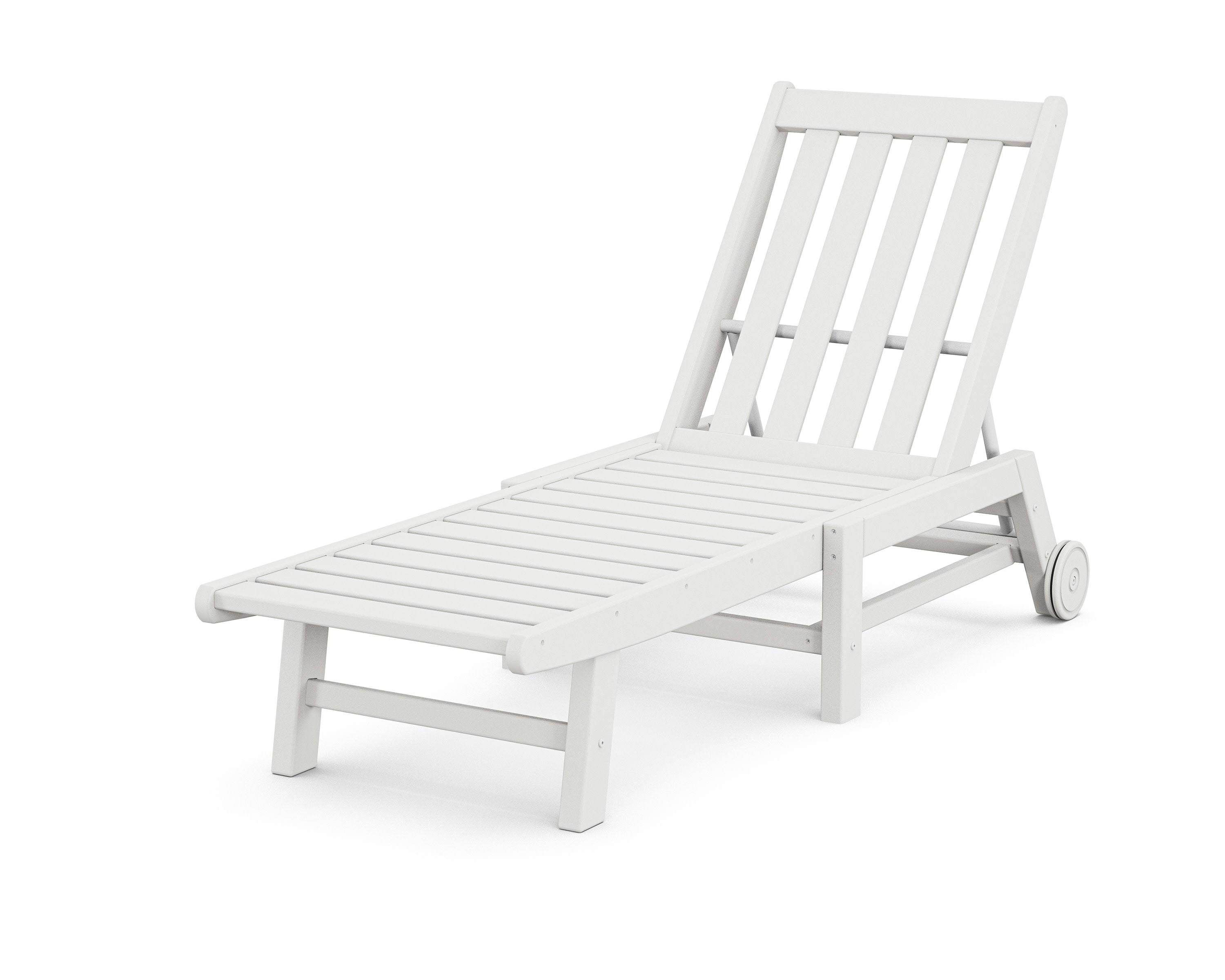 Vineyard Chaise with Wheels in White