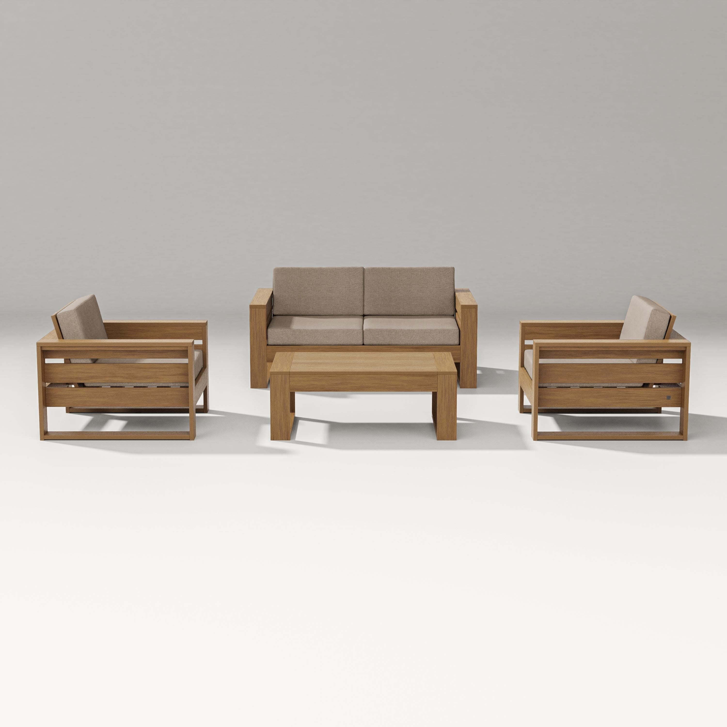 Latitude 4-Piece Lounge Loveseat Set in Natural / Spiced Burlap