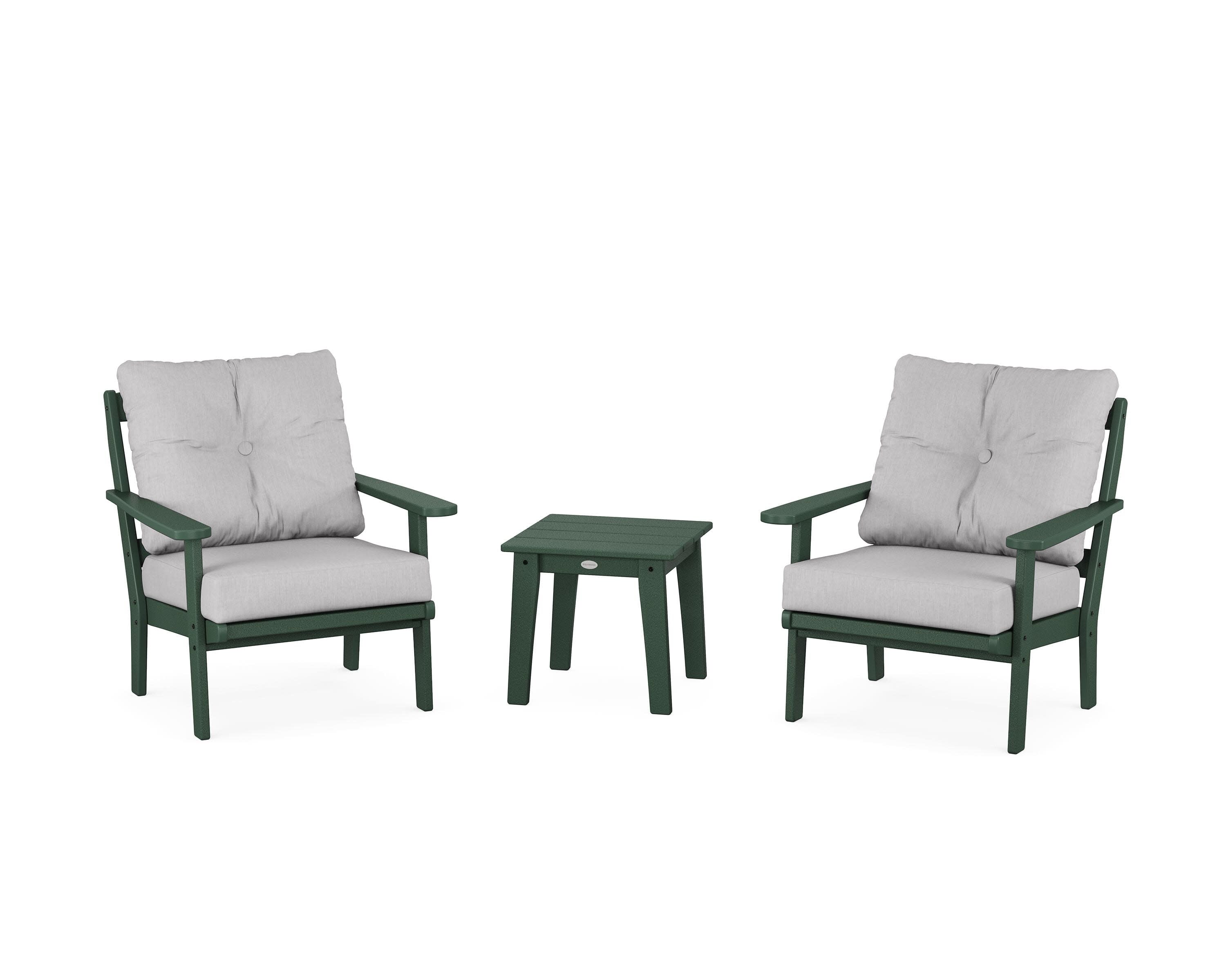 Mission 3-Piece Deep Seating Set in Green / Granite