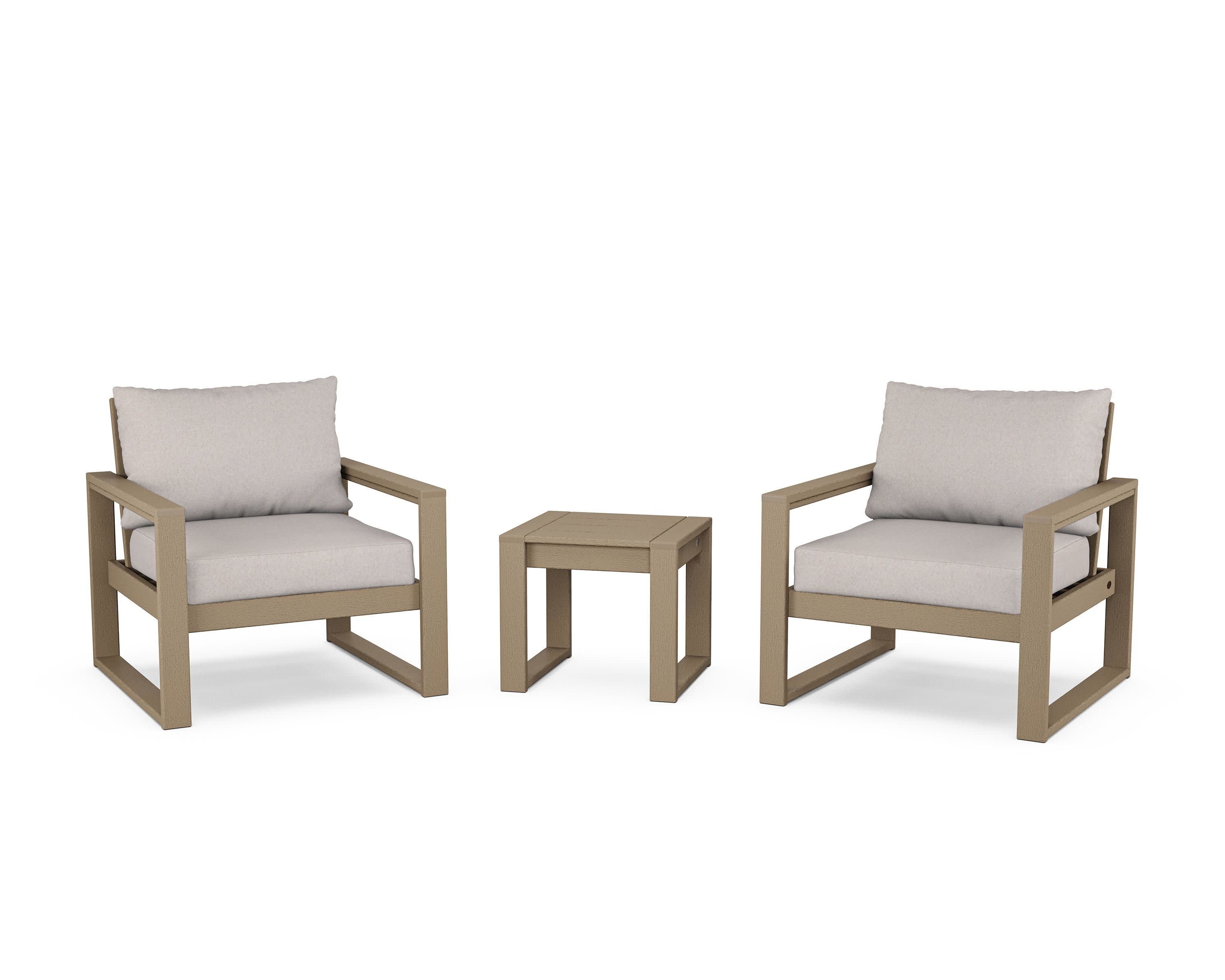 EDGE Sectional 3-Piece Deep Seating Set in Vintage Sahara / Dune Burlap